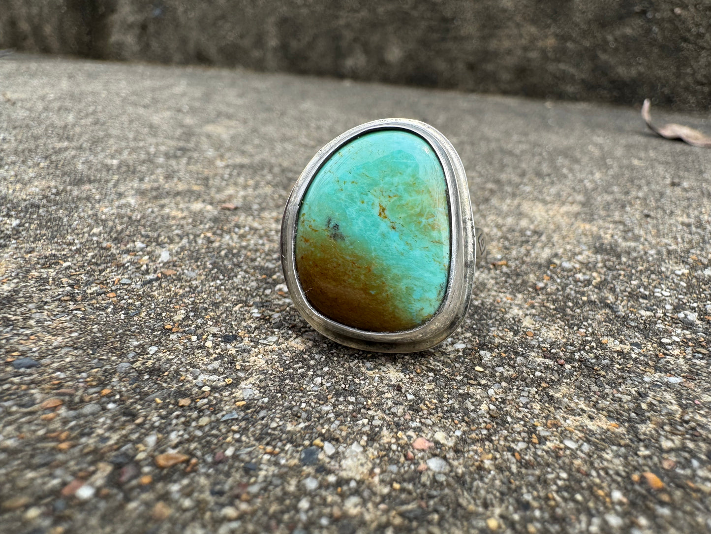 Rustic turquoise ring size 8