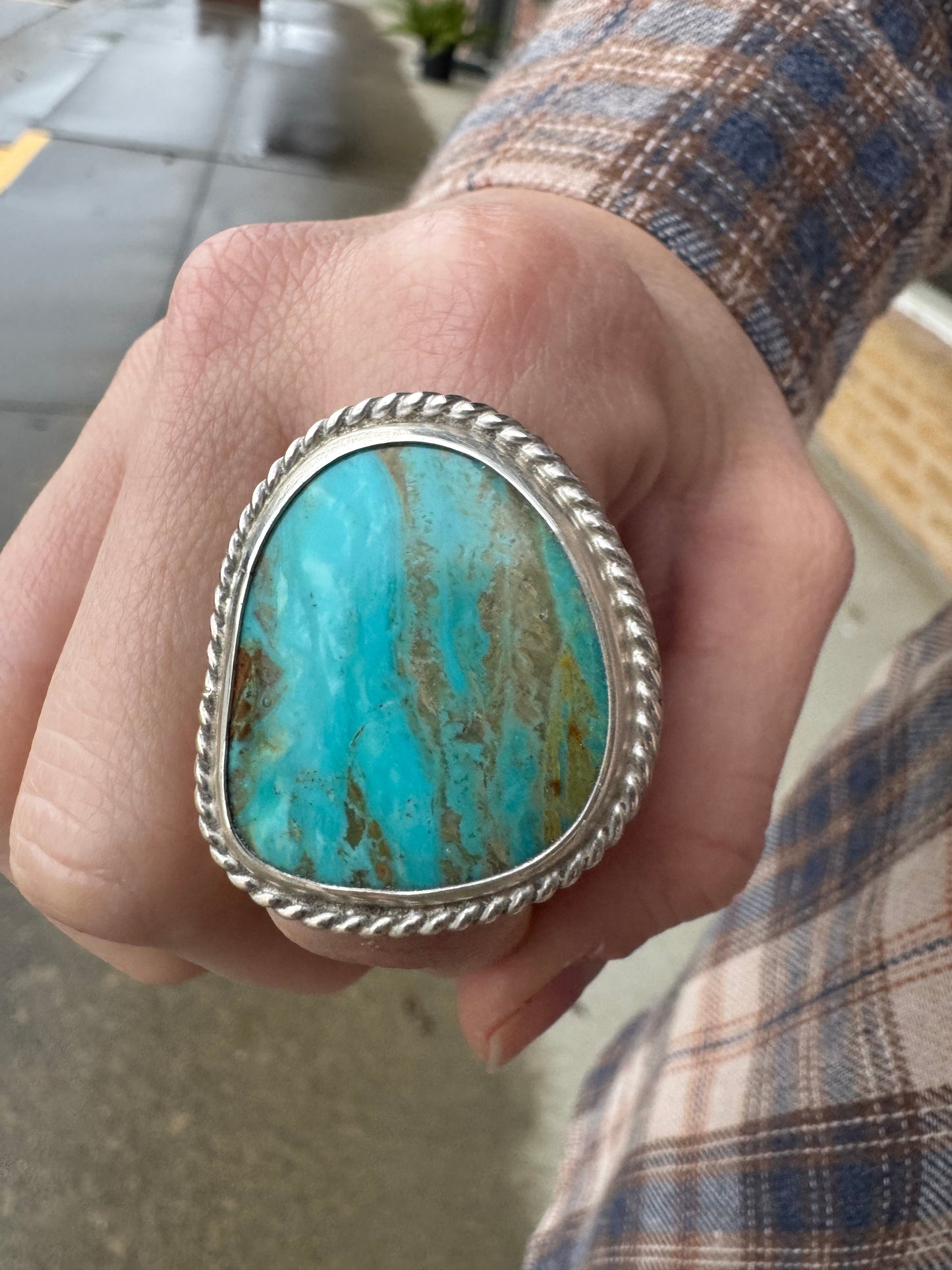 Kingman Turquoise Statement ring size 7