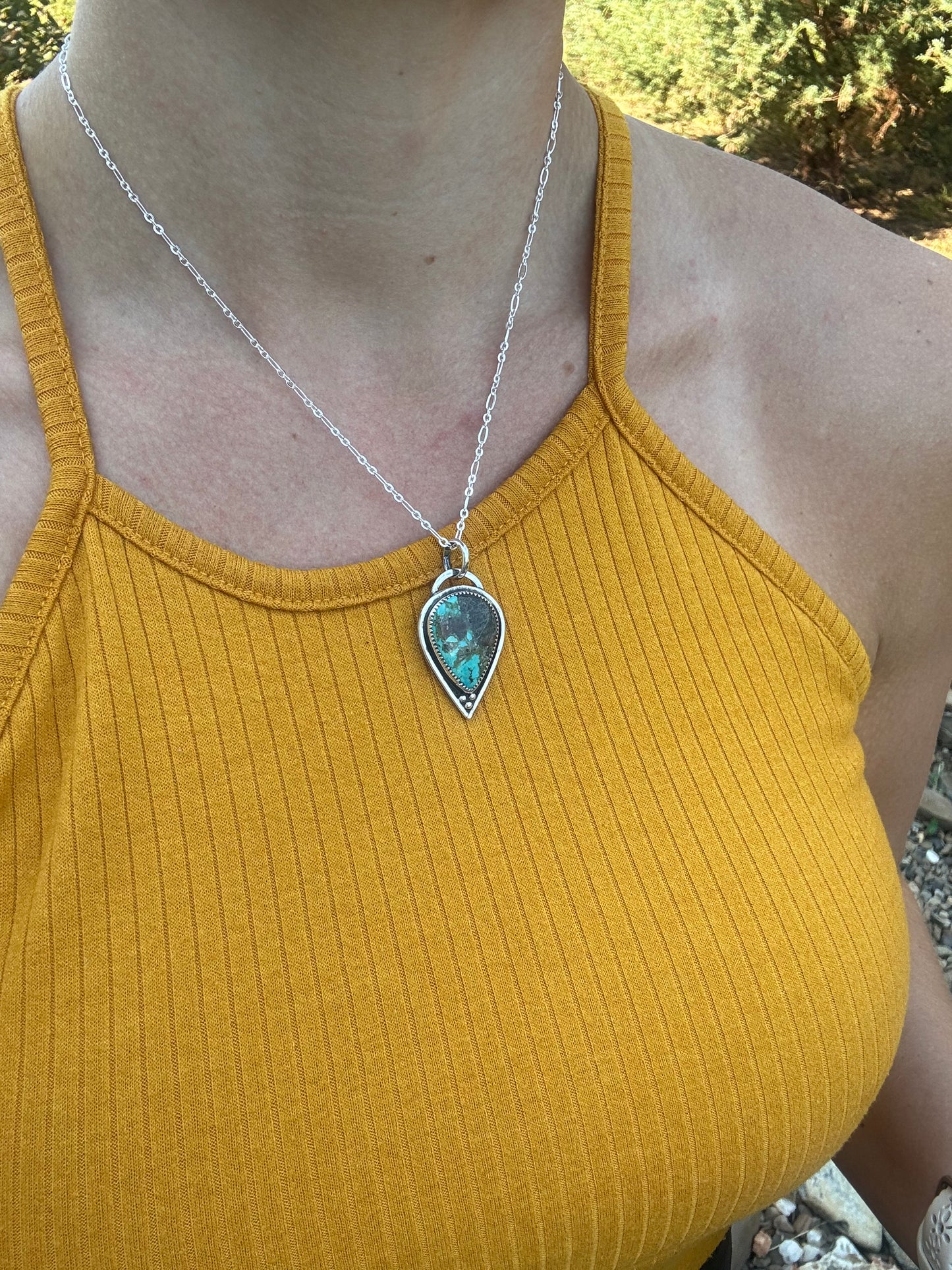 Turquoise pear shaped pendant