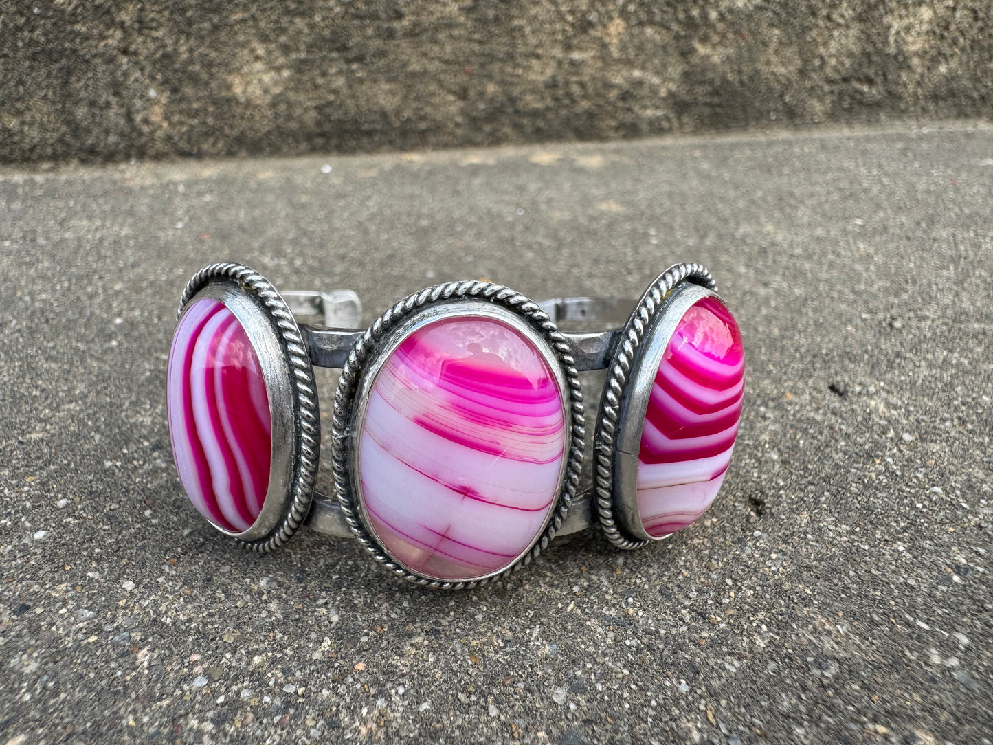 Pink Agate cuff