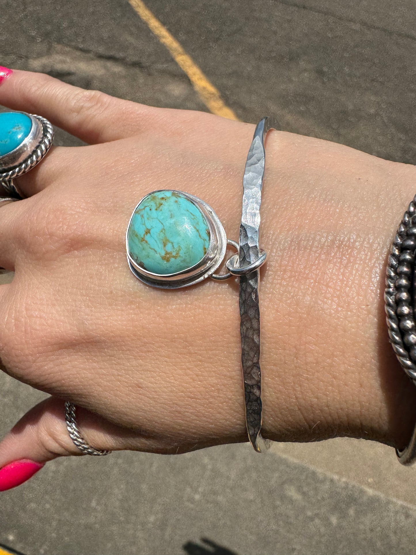 Turquoise Hammered Bangle