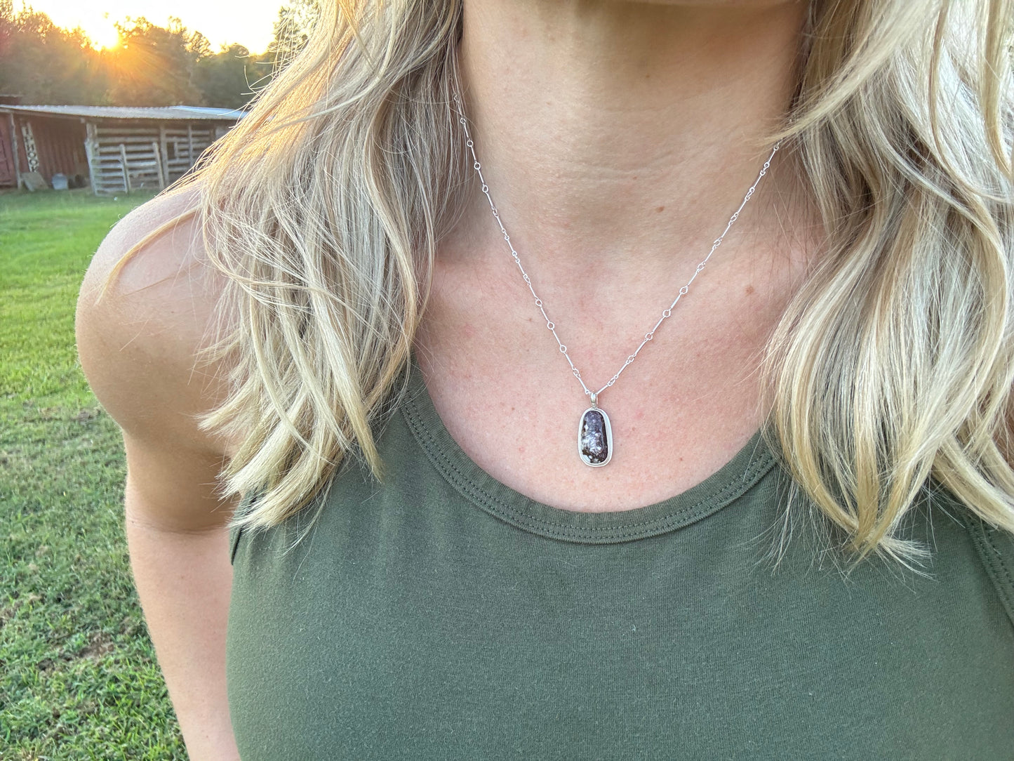 Wild Horse Magnesite Dainty Pendant