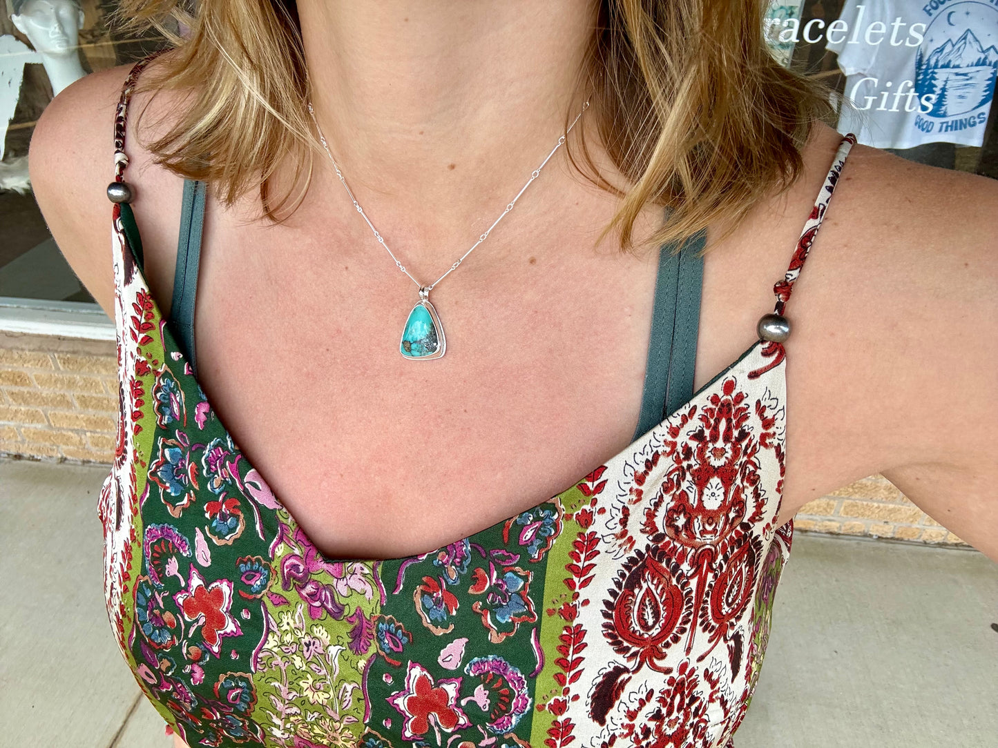 Blue /green turquoise pendant