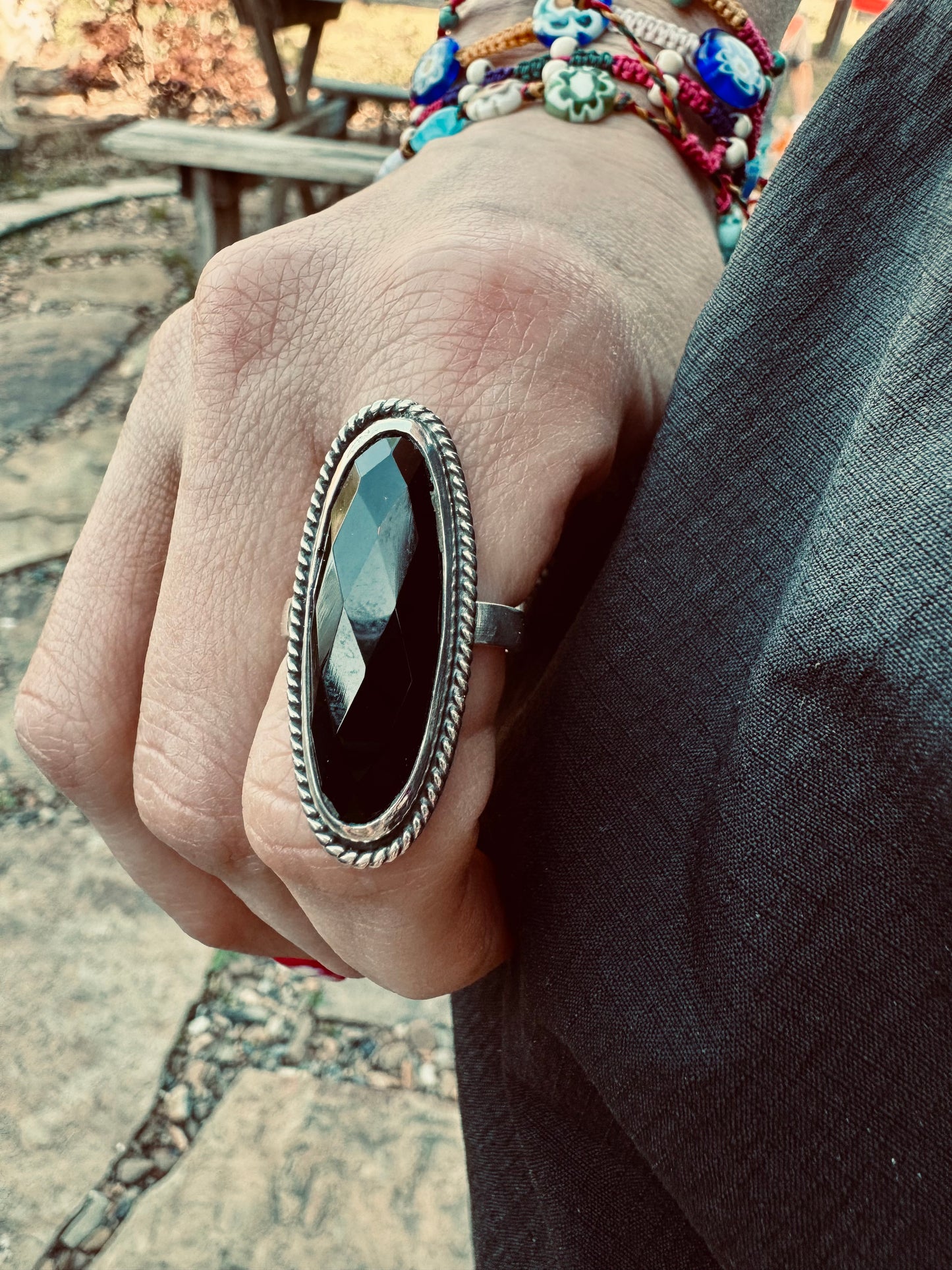 Black onyx Ring size 7