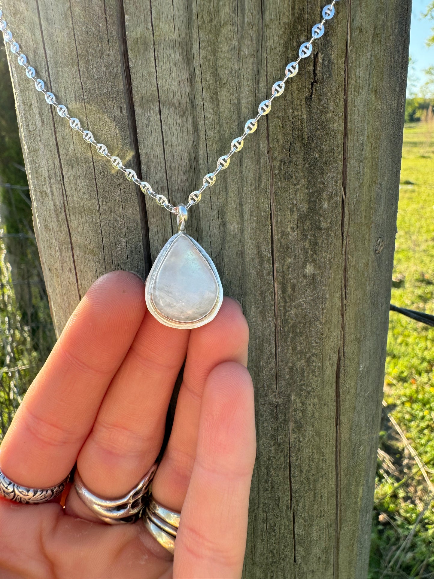 Moonstone dainty pendant