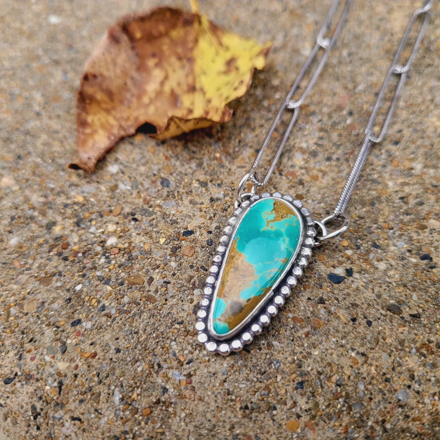 Royston Turquoise Paperclip Station necklace