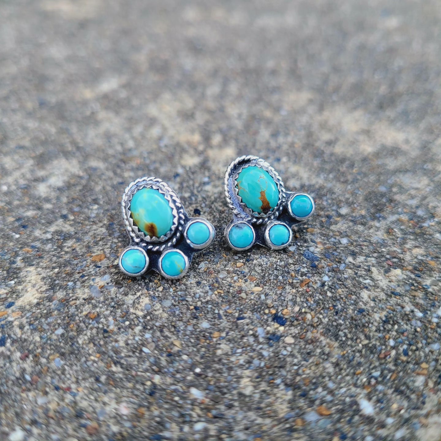 Turquoise Cluster Post Earrings