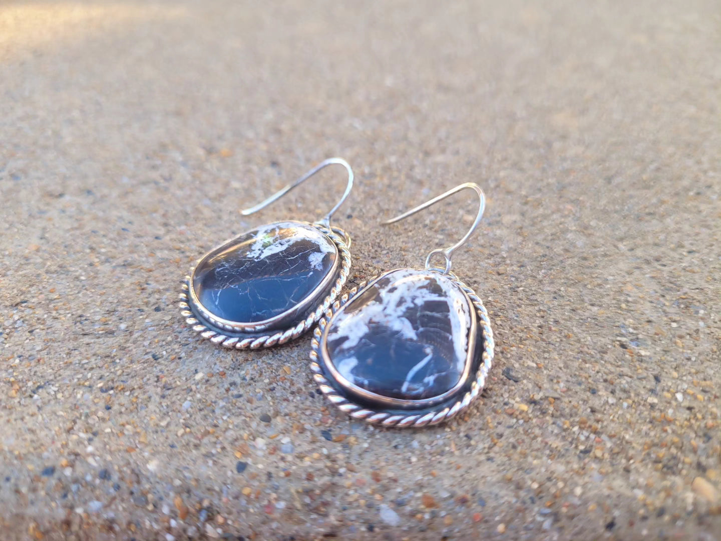 White buffalo turquoise earrings