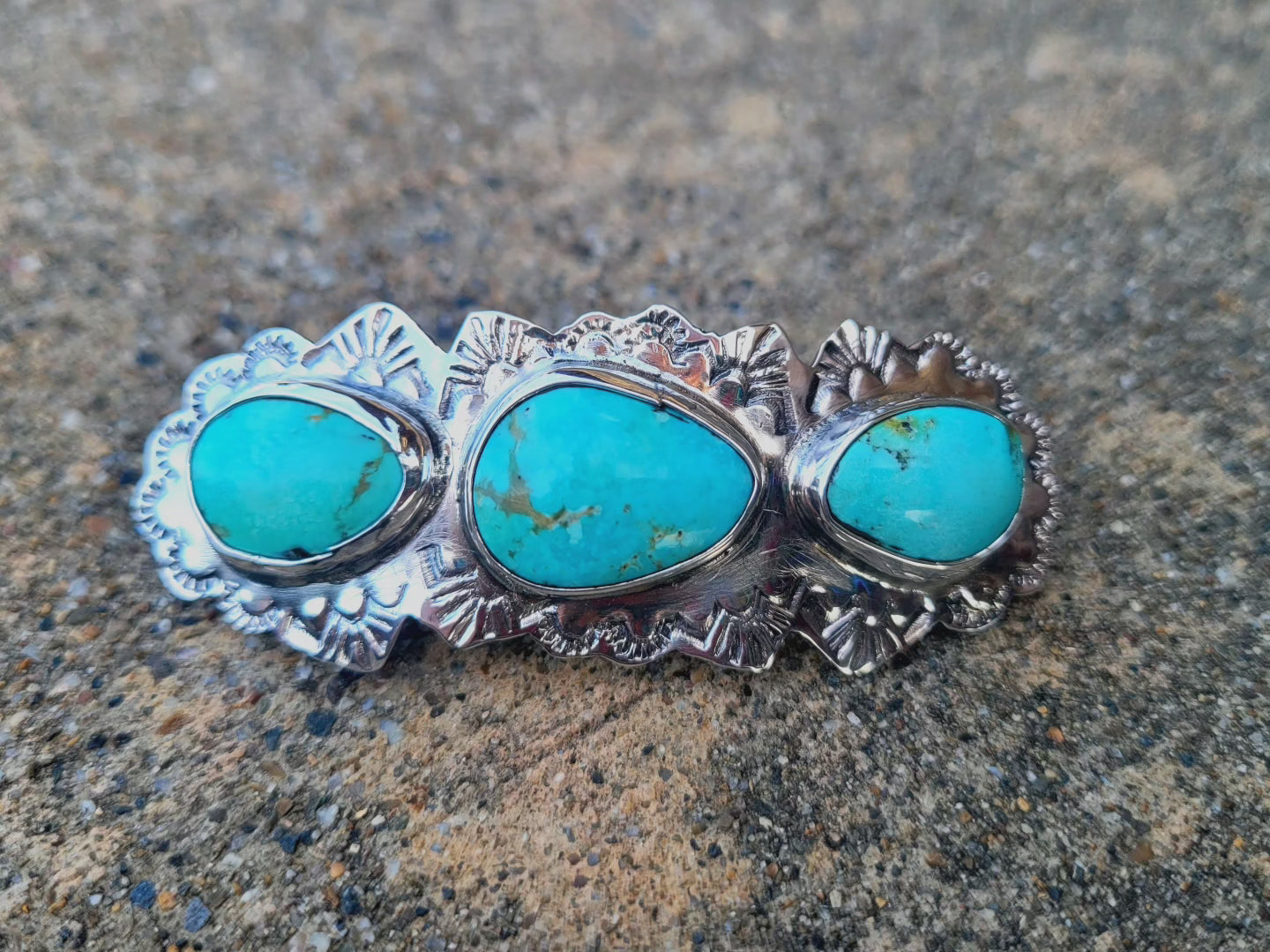 Hand stamped hair barrette