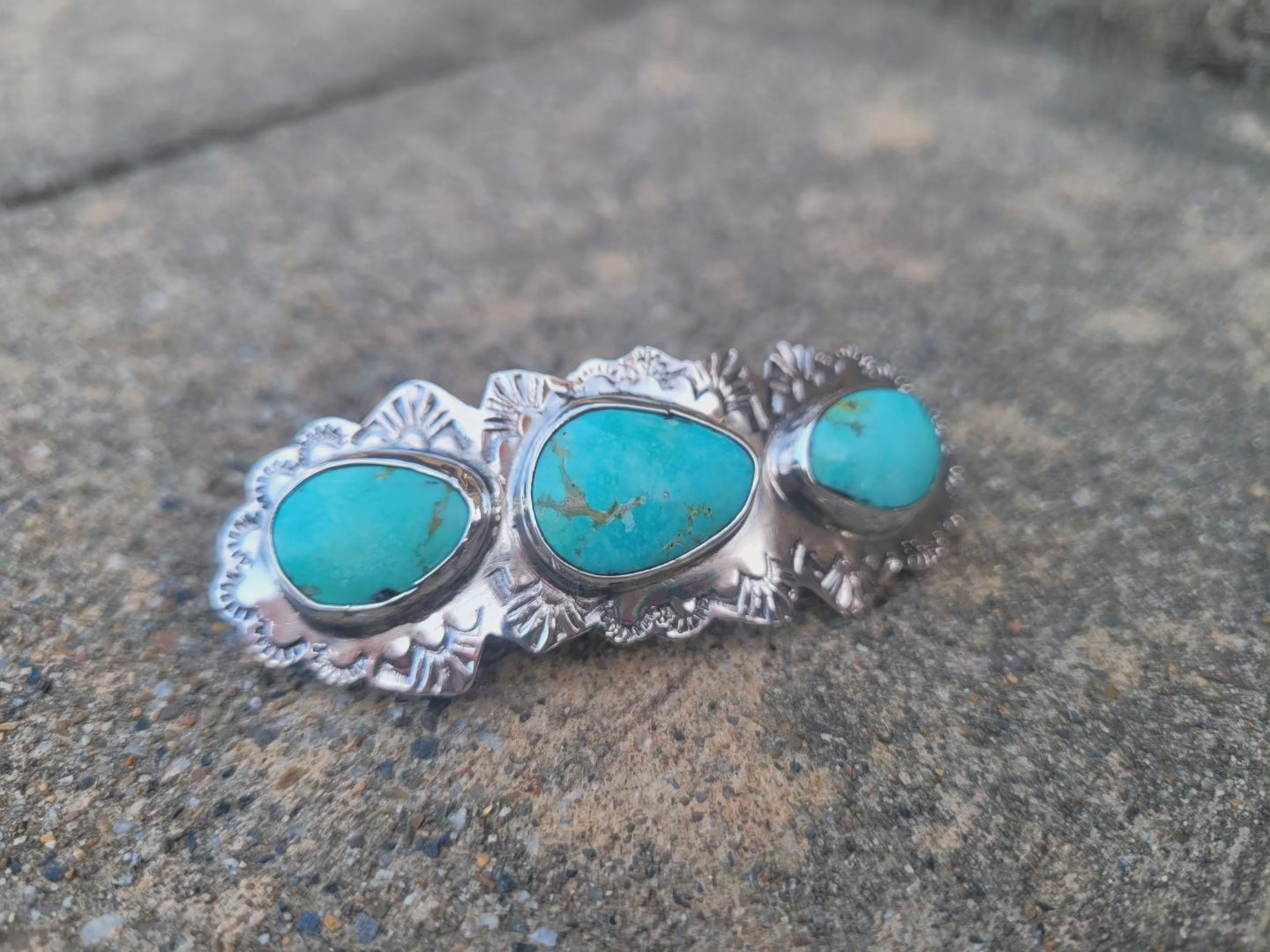 Hand stamped hair barrette