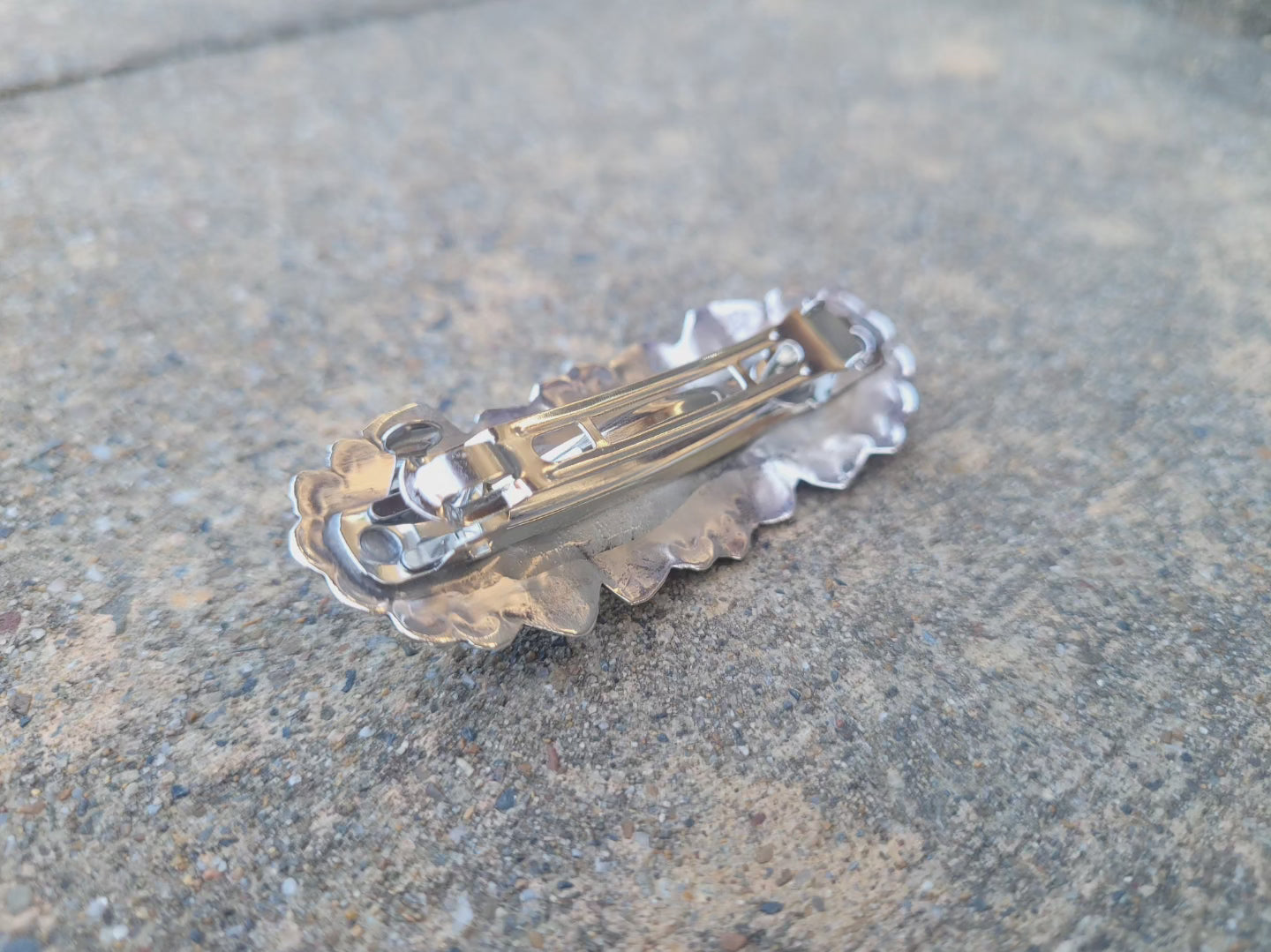 Hand stamped hair barrette
