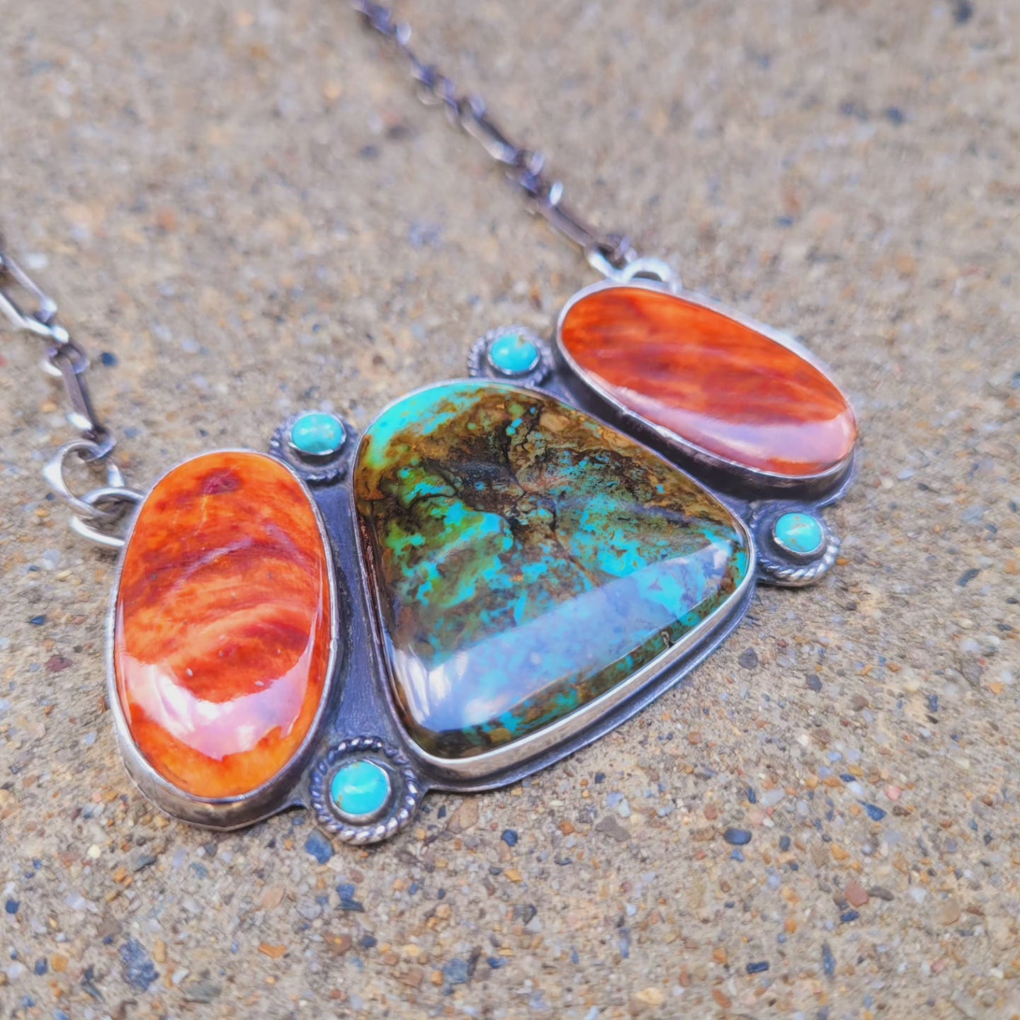Turquoise and Spiny Oyster Necklace