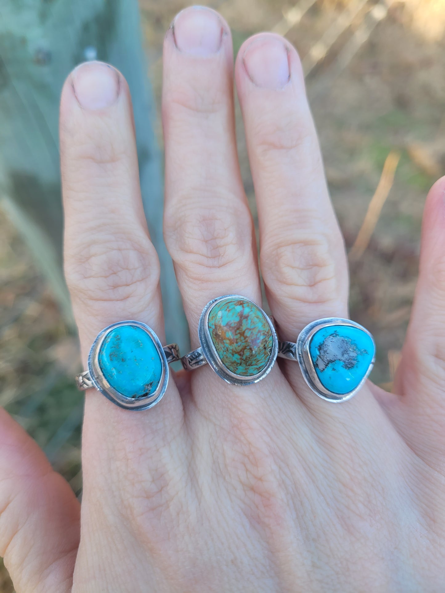 Green turquoise ring size 7.5