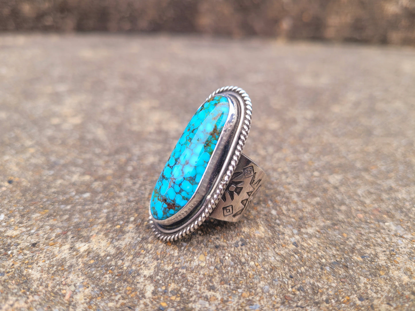 High grade Kingman turquoise ring size 6.75