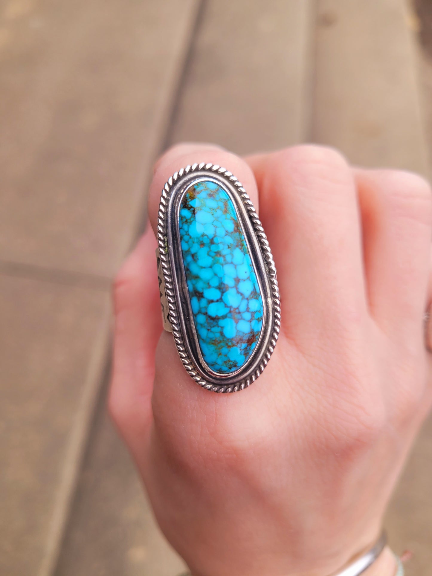 High grade Kingman turquoise ring size 6.75