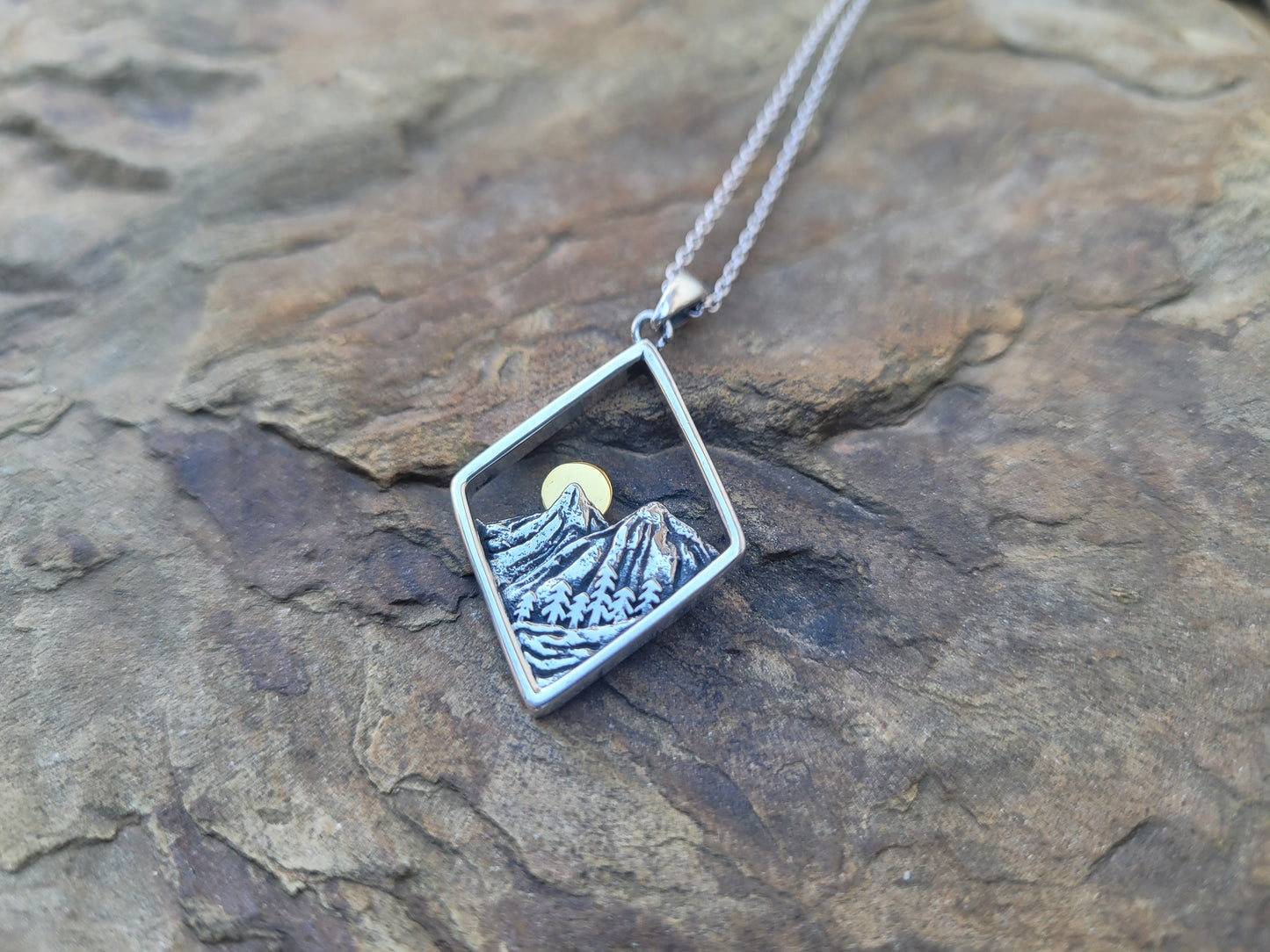 Diamond Mountain Landscape Necklace