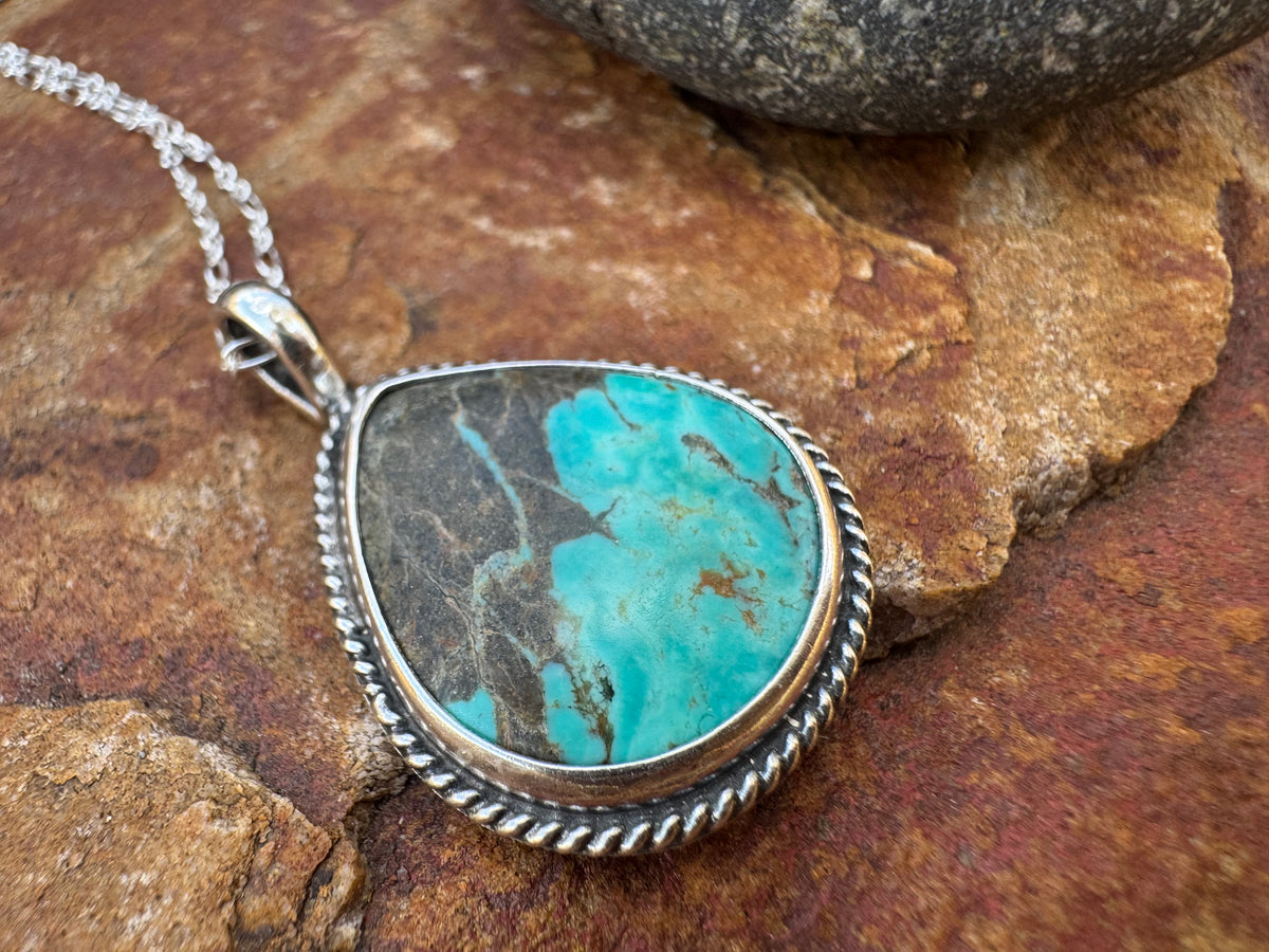 Teardrop Tyrone Turquoise Pendant