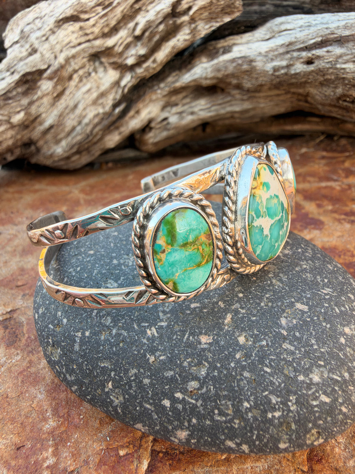 Sonoran Gold Turquoise Triple-Stone Cuff