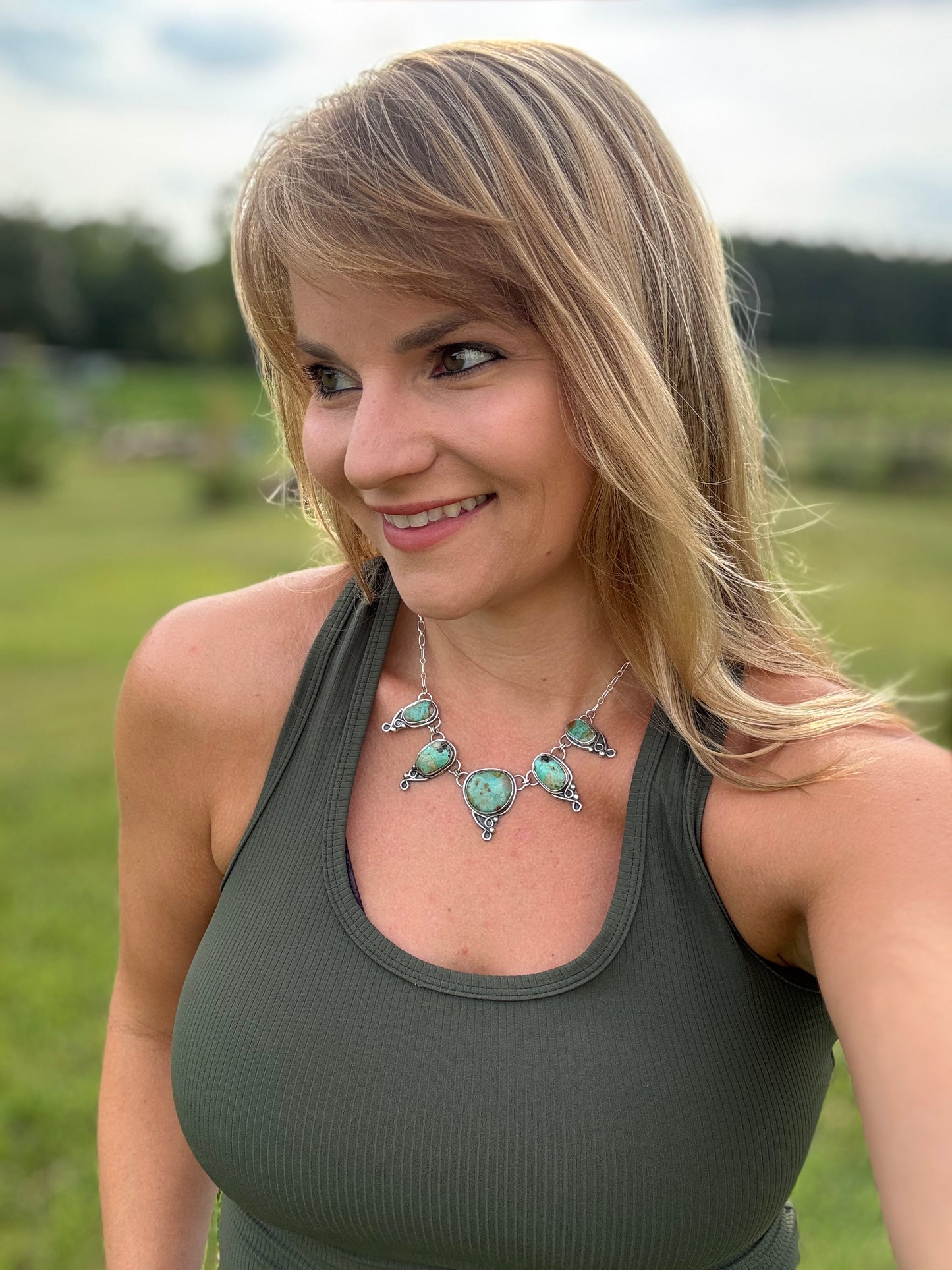 Tyrone turquoise Statement Necklace