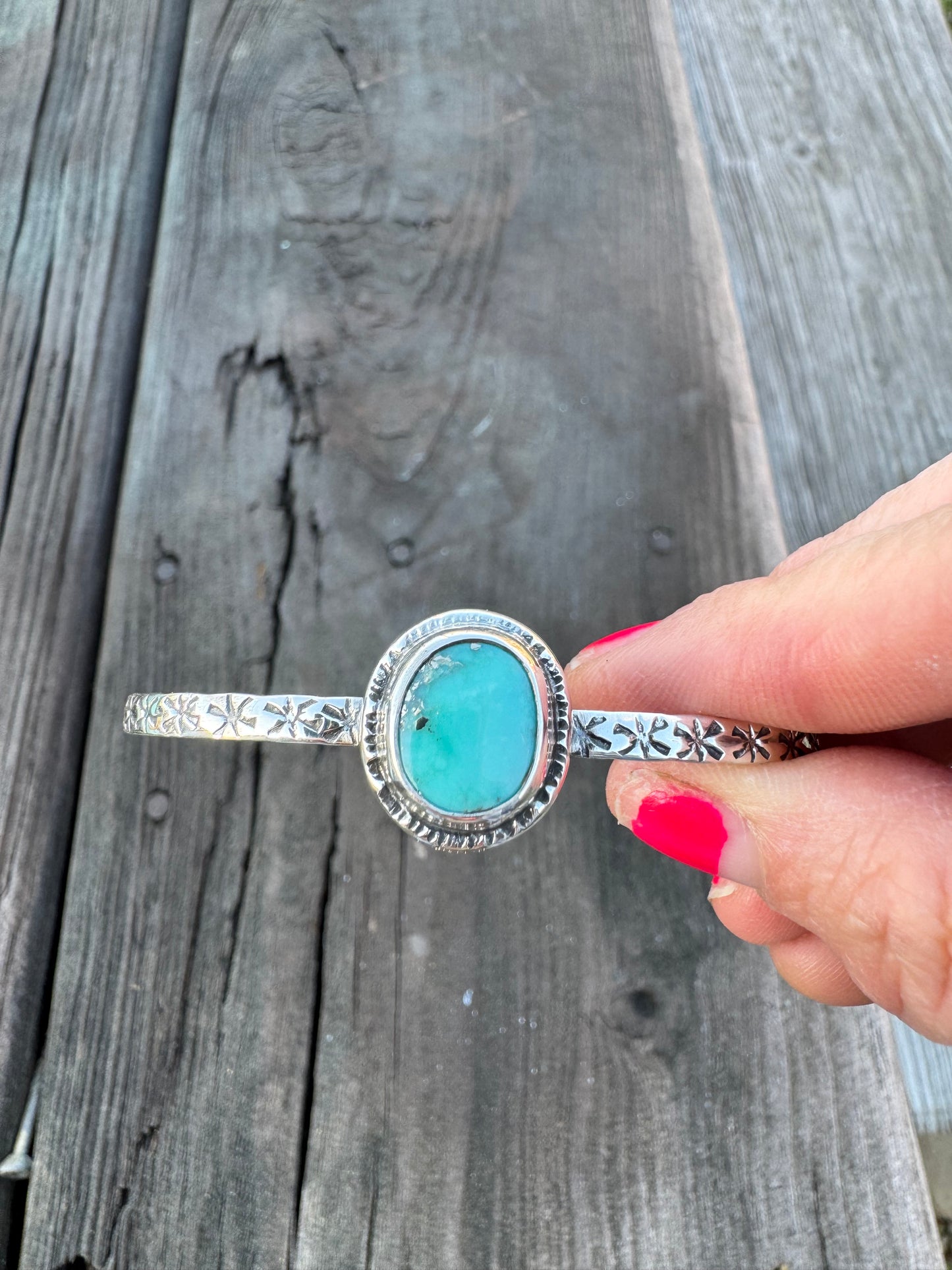 Hand-stamped Turquoise Cuff