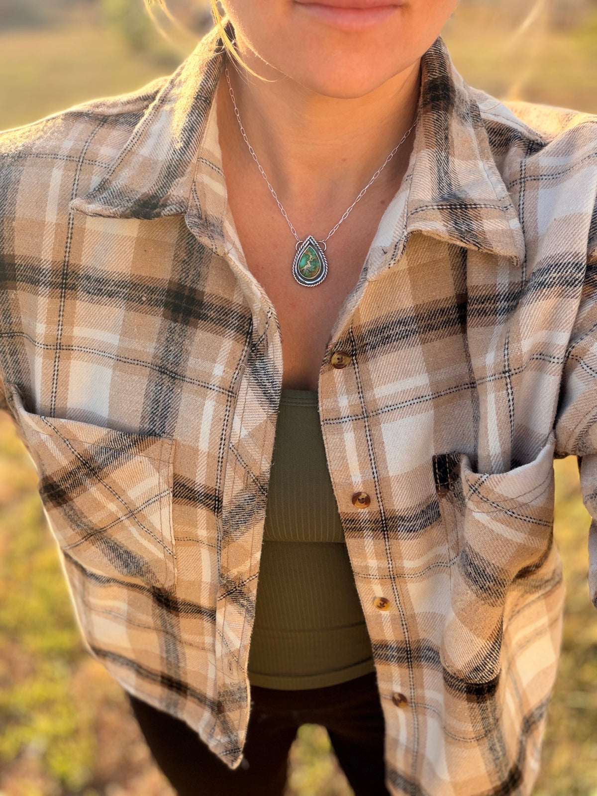 Wild Sage- Sonoran Gold Turquoise Necklace