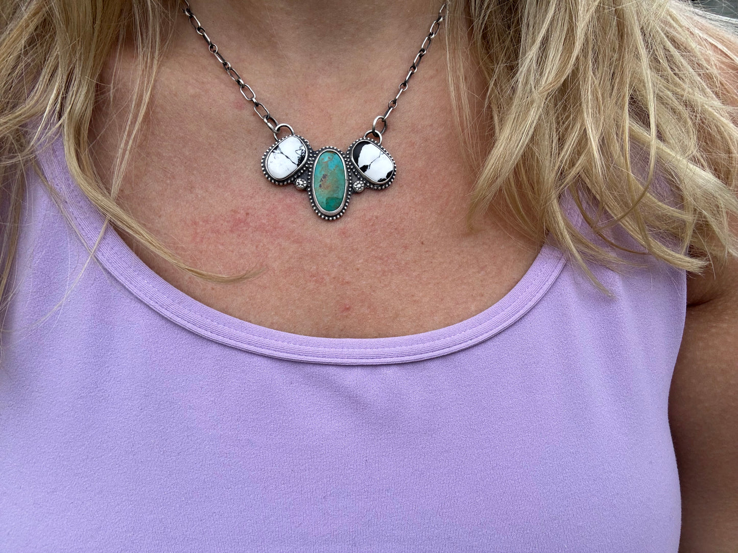 Turquoise and White Buffalo Necklace