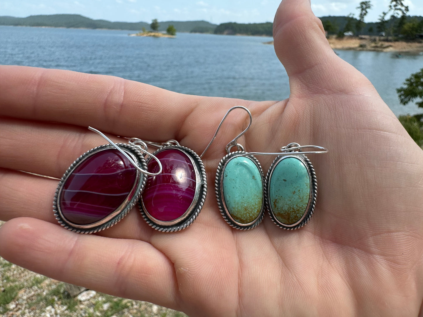 Desert sky Kingman turquoise earrings