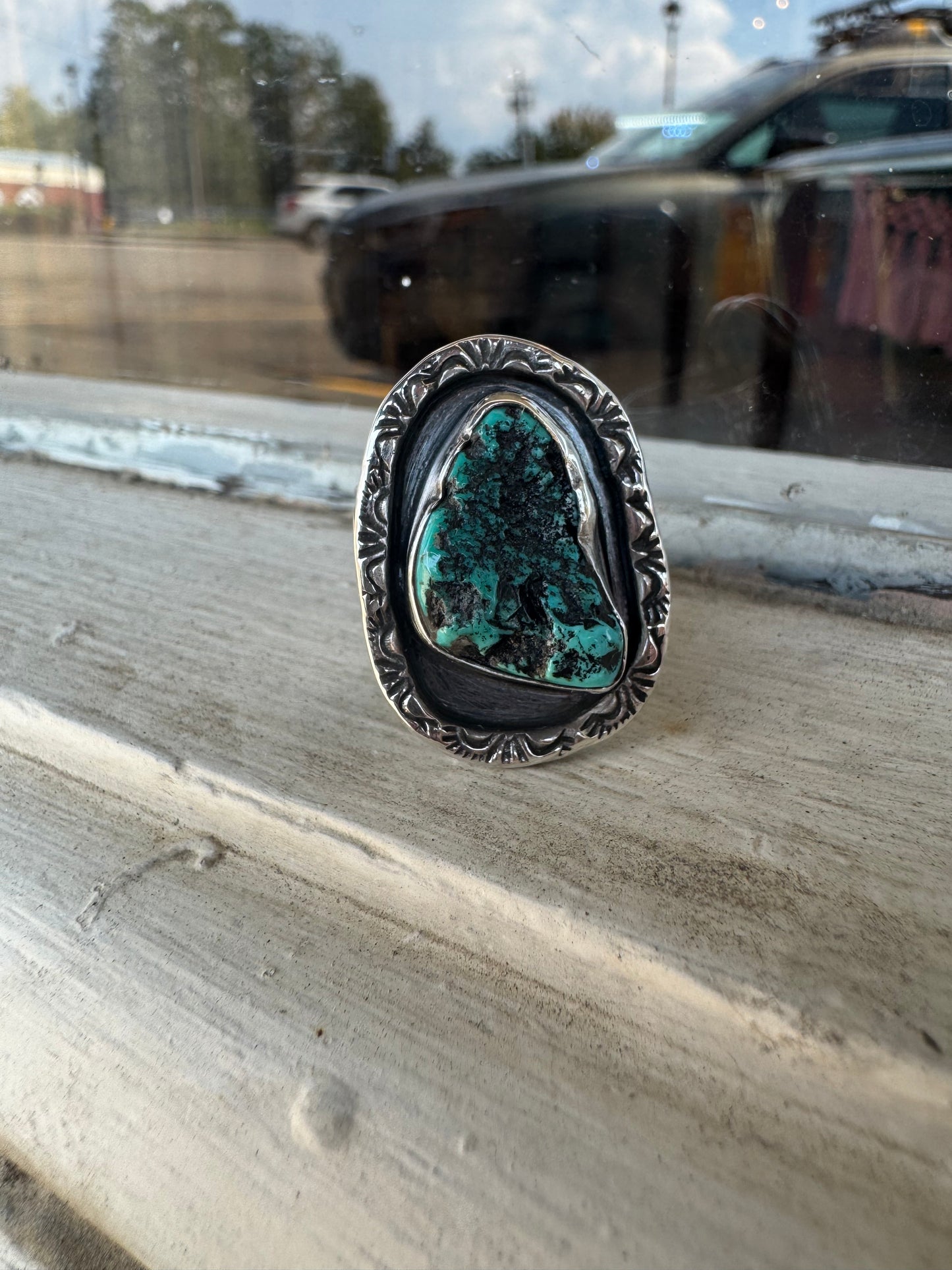 Morenci Nugget turquoise ring size 8