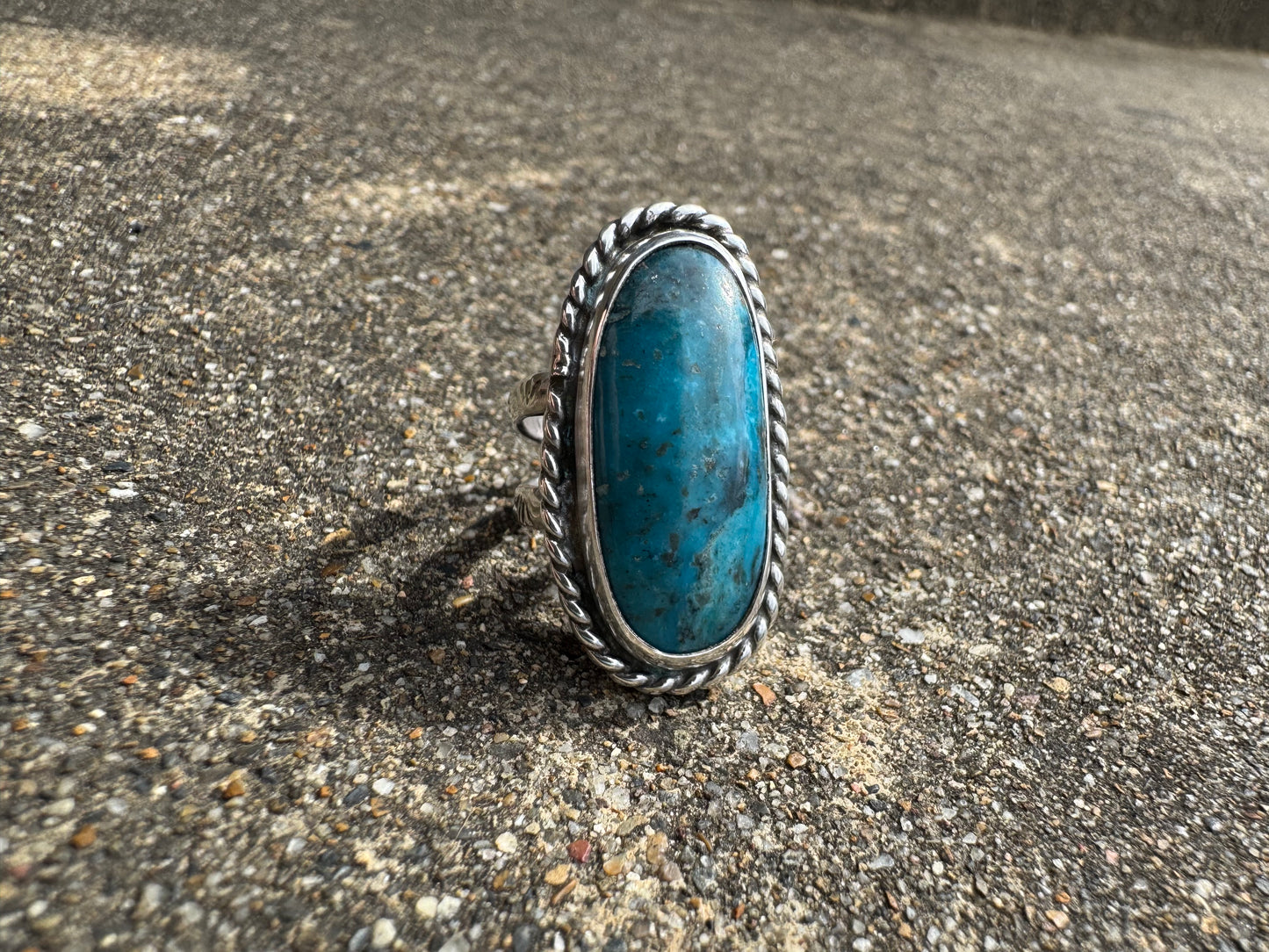 Dark blue Kingman turquoise ring size 6.5