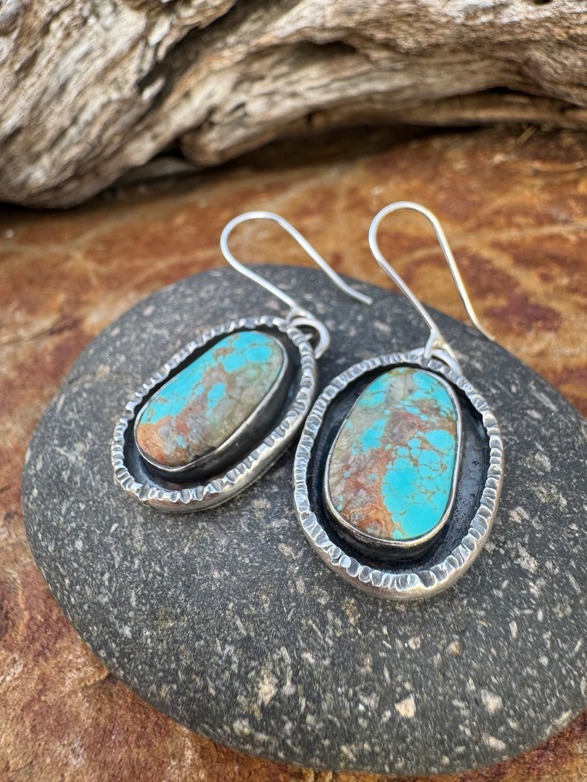 Oval Tyrone Turquoise Sterling Silver Earrings