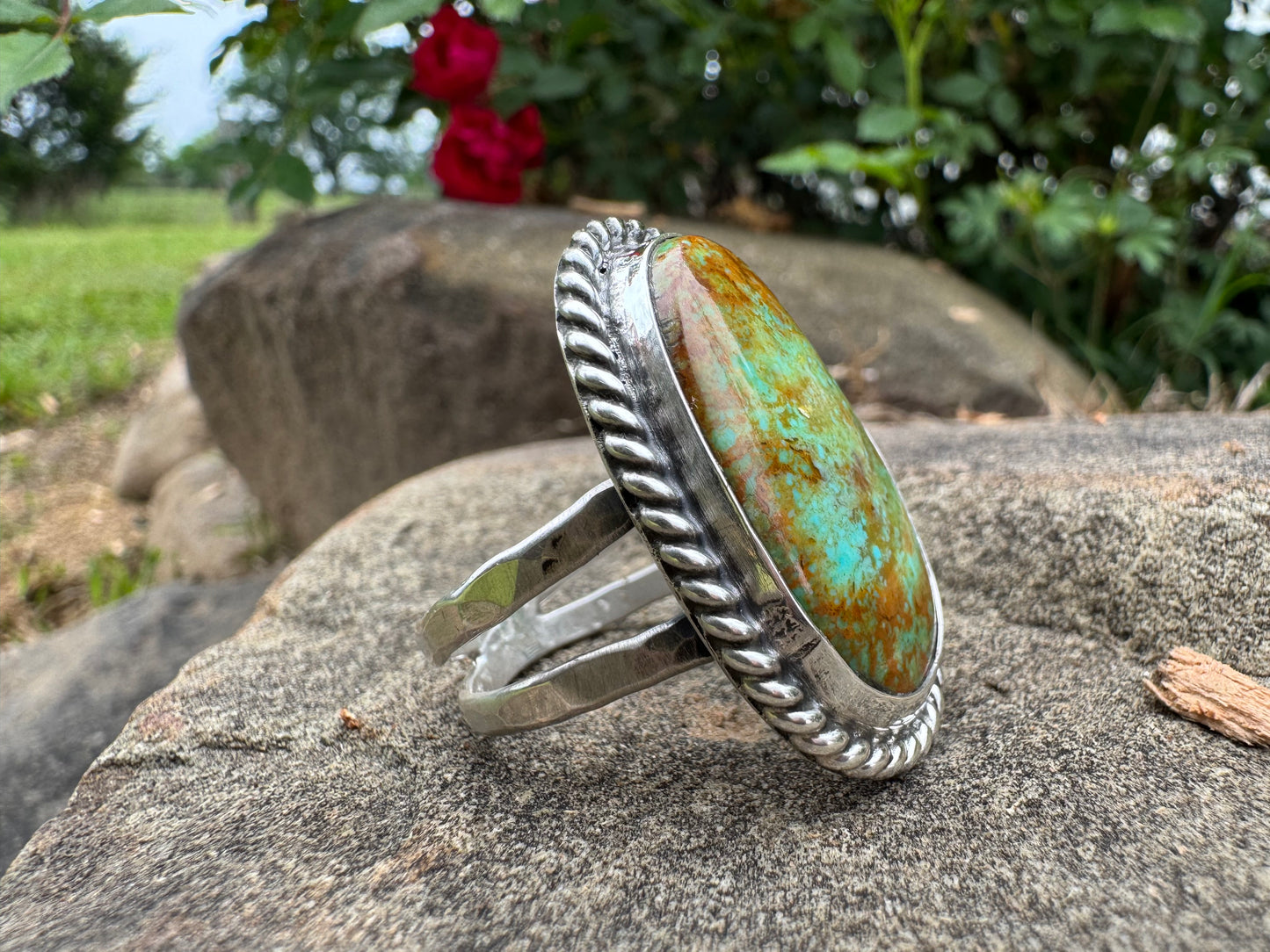 Green Tyrone turquoise ring size 11.5
