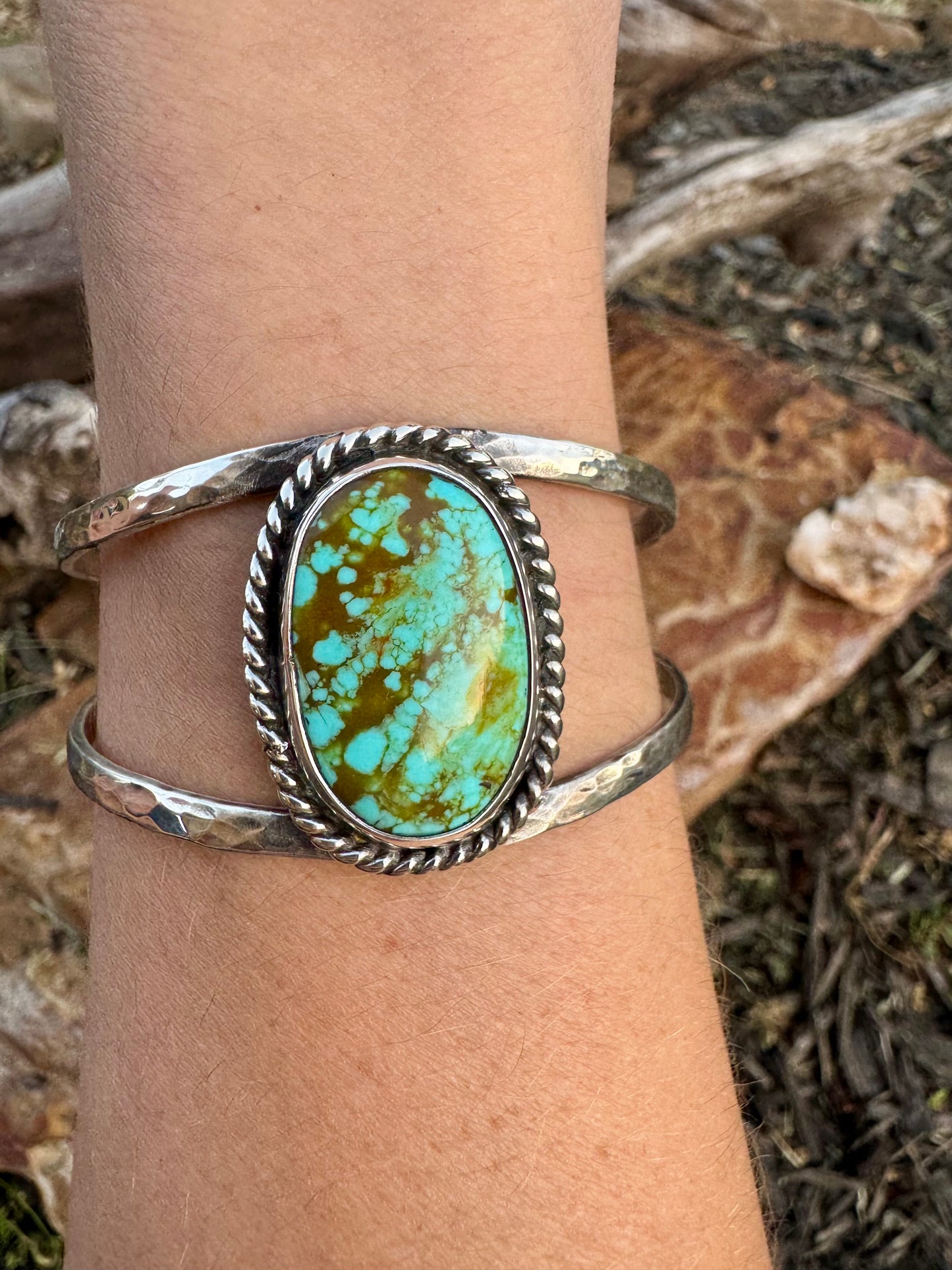 Oval Tyrone turquoise cuff bracelet