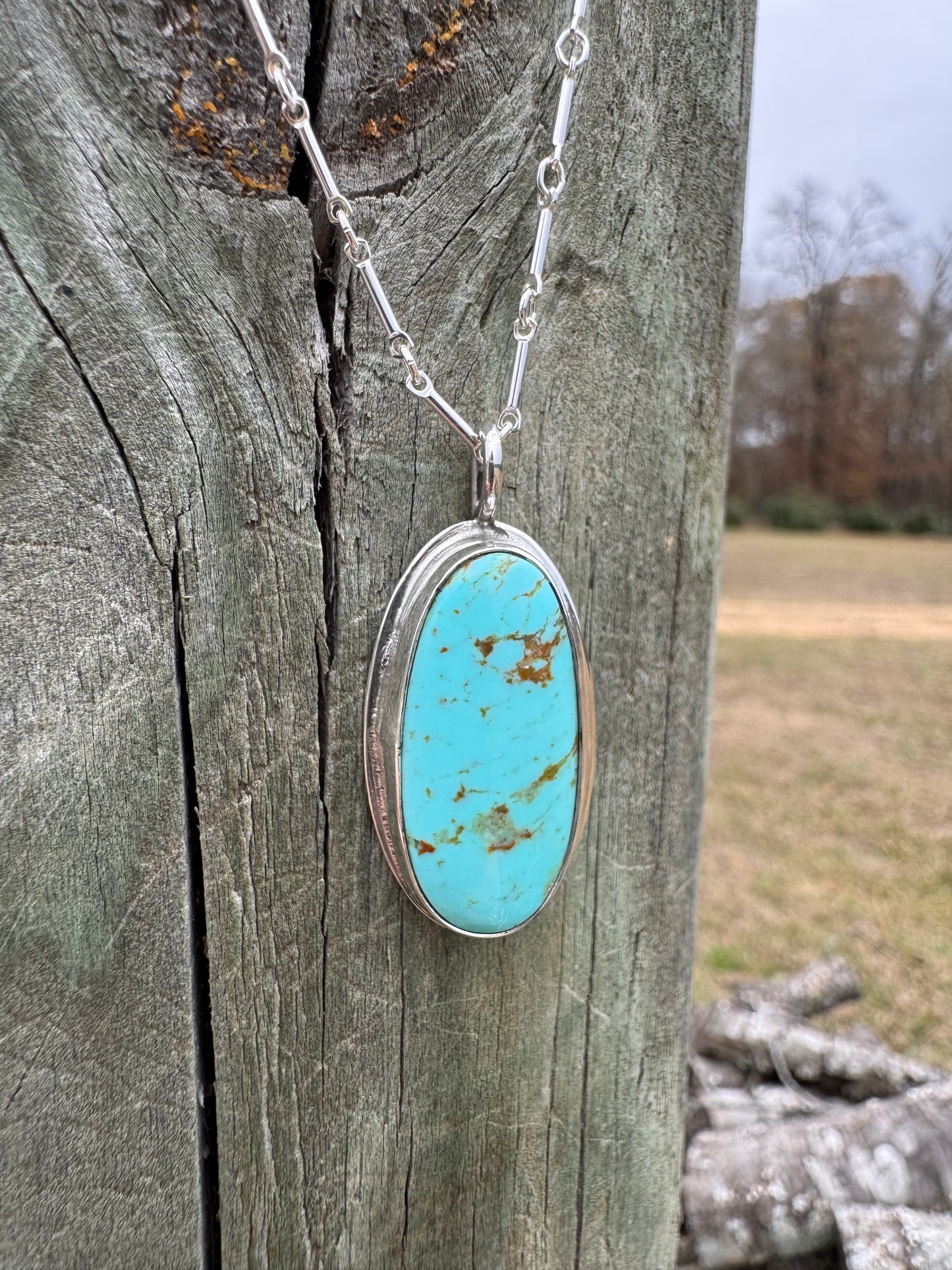 Light blue Tyrone turquoise pendant