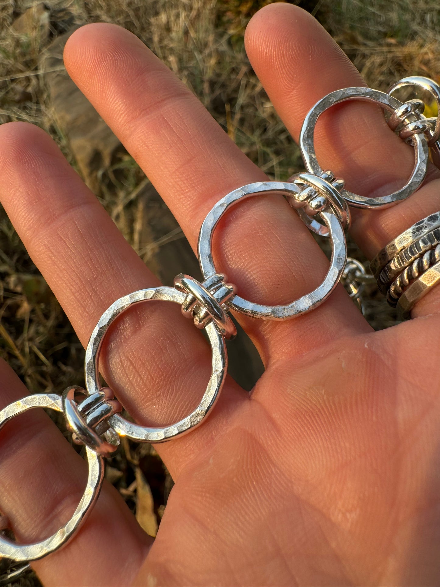 Handmade sterling silver link bracelet