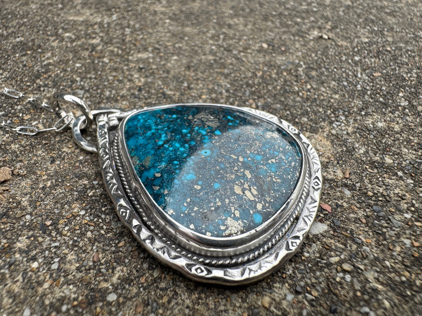 Starry Night Morenci turquoise Statement necklace