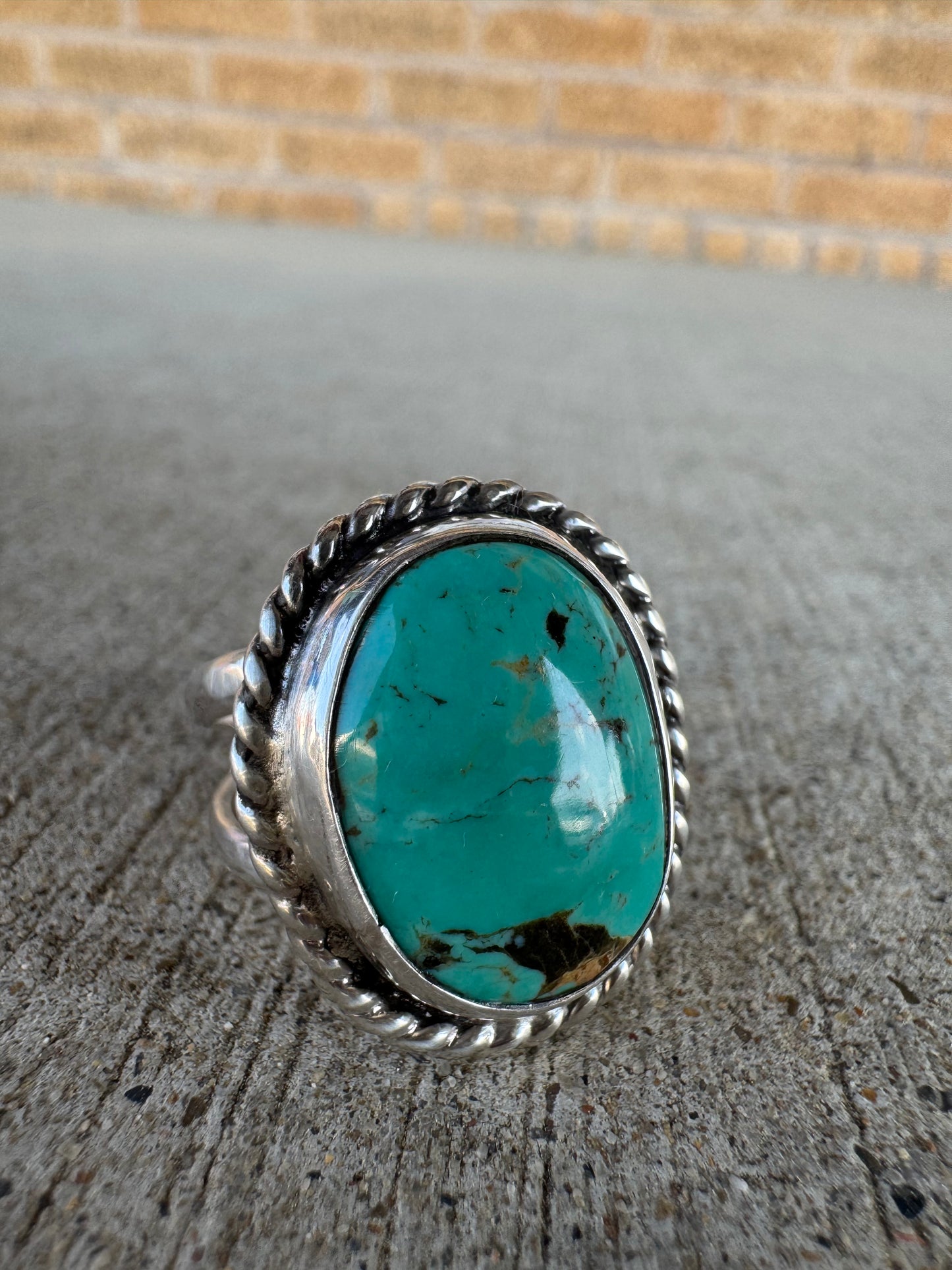 Green Tyrone turquoise ring size 8