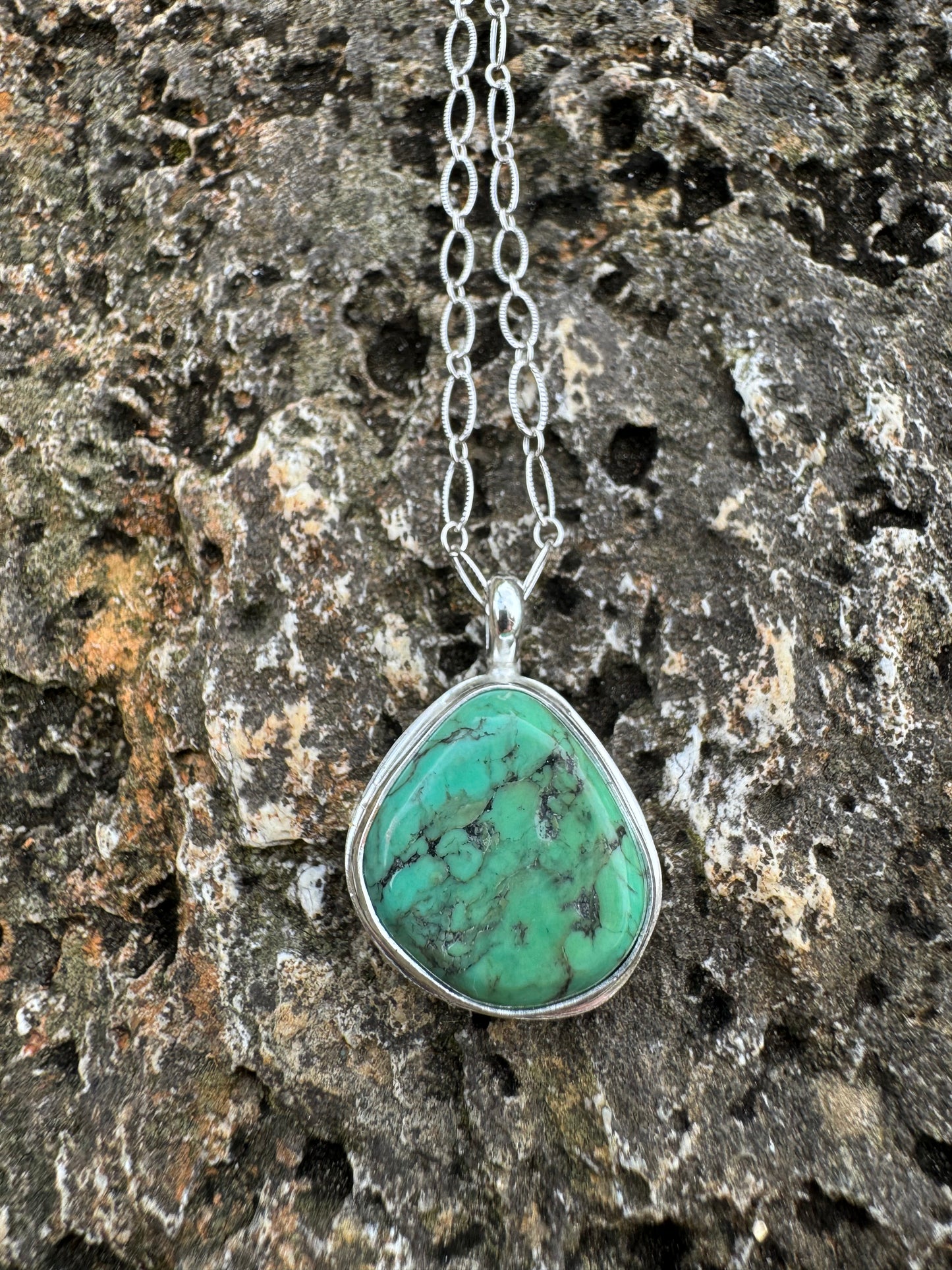 Green Kingman turquoise nugget pendant