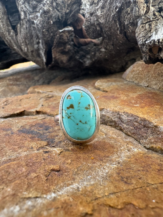 Elegant Tyrone turquoise ring size 7