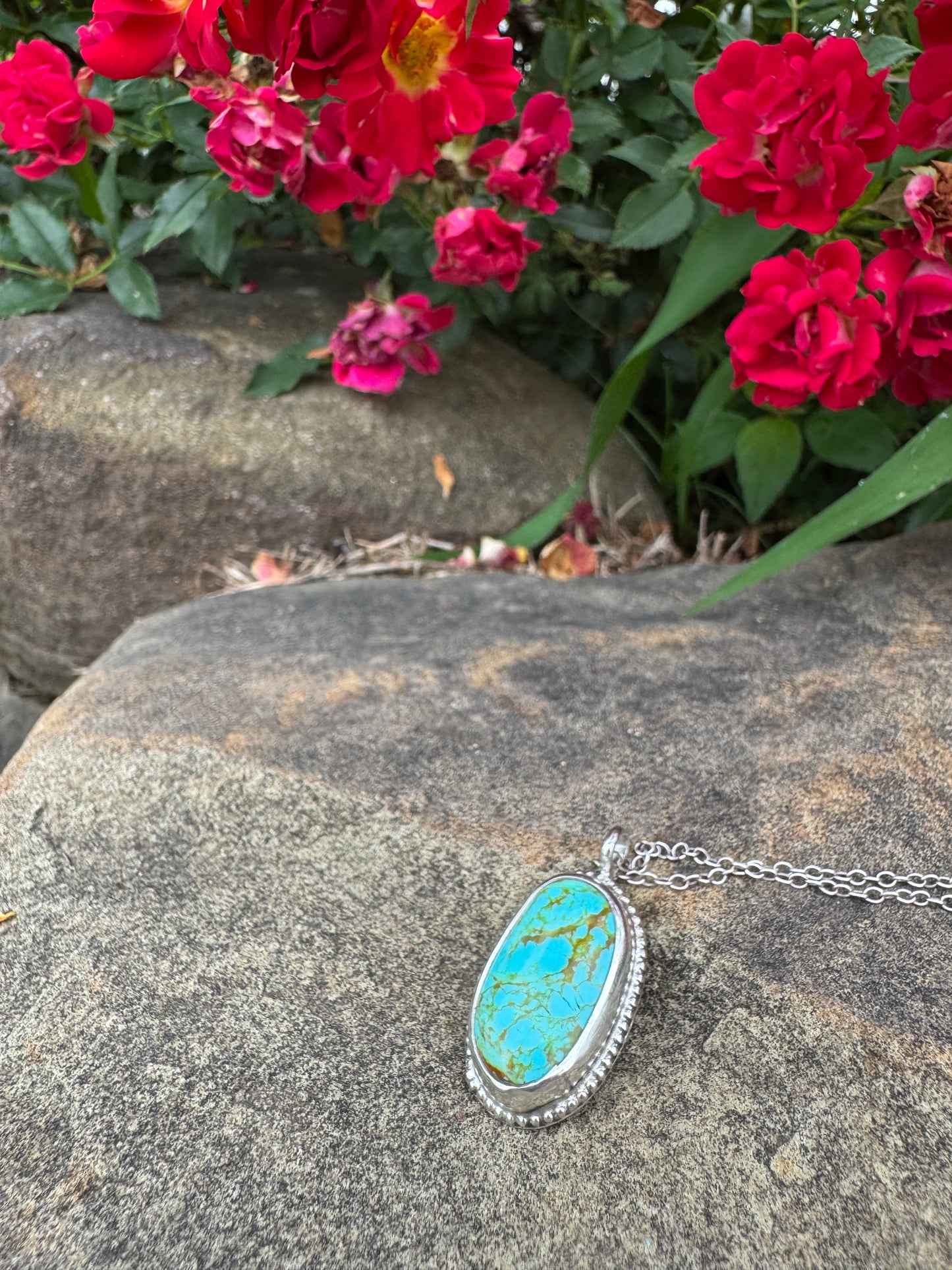 Oval Tyrone turquoise Pendant