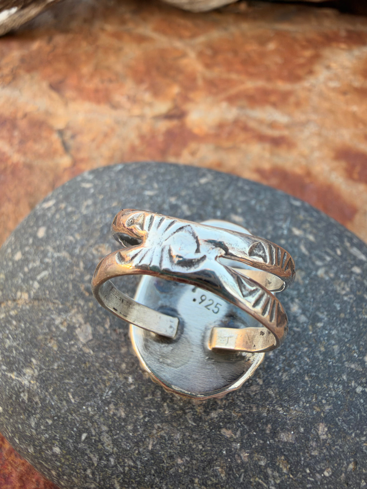 Sonoran Gold Turquoise Sterling Silver Statement Ring | Size 8