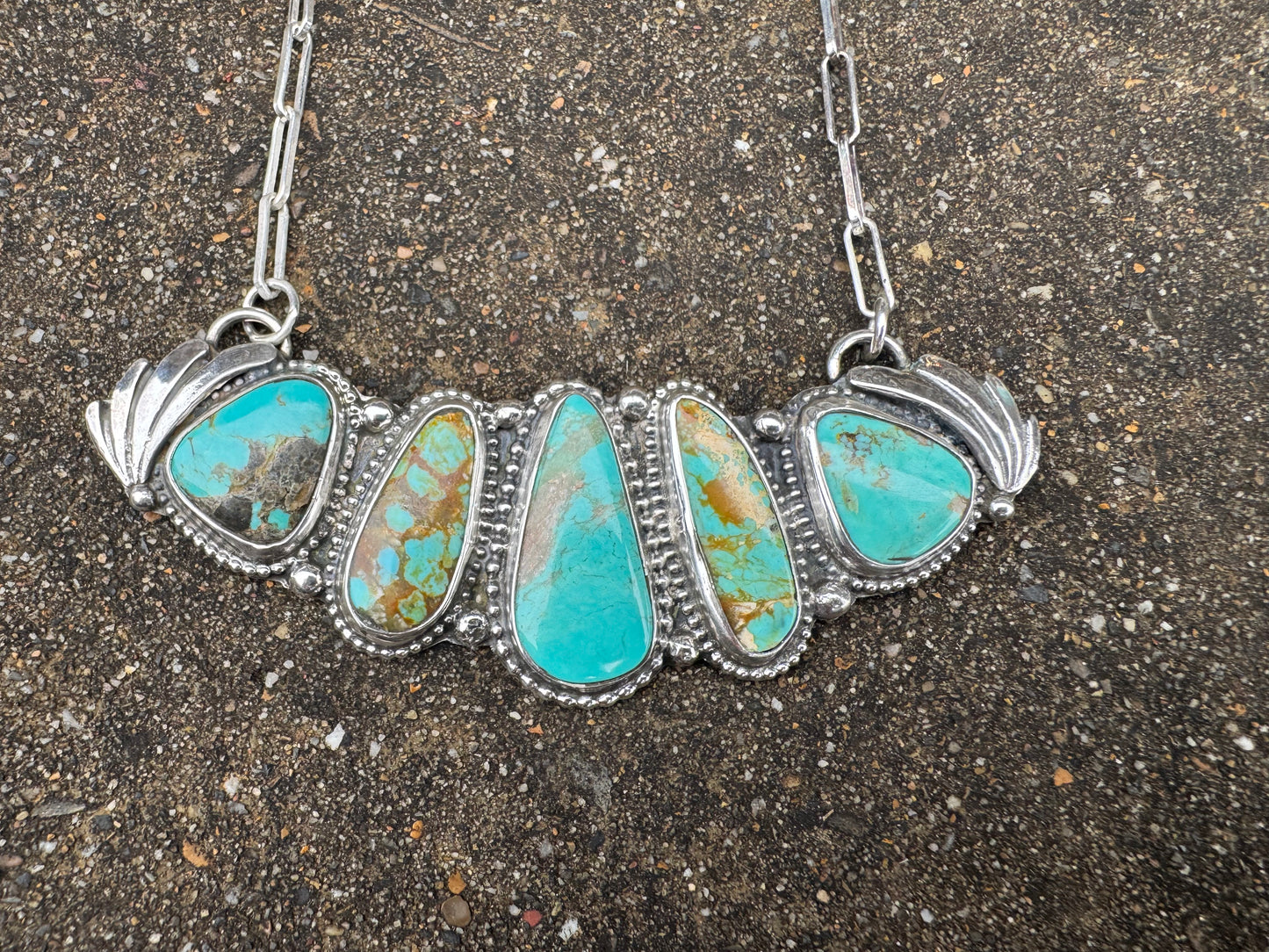 Five stone Collar Turquoise Necklace