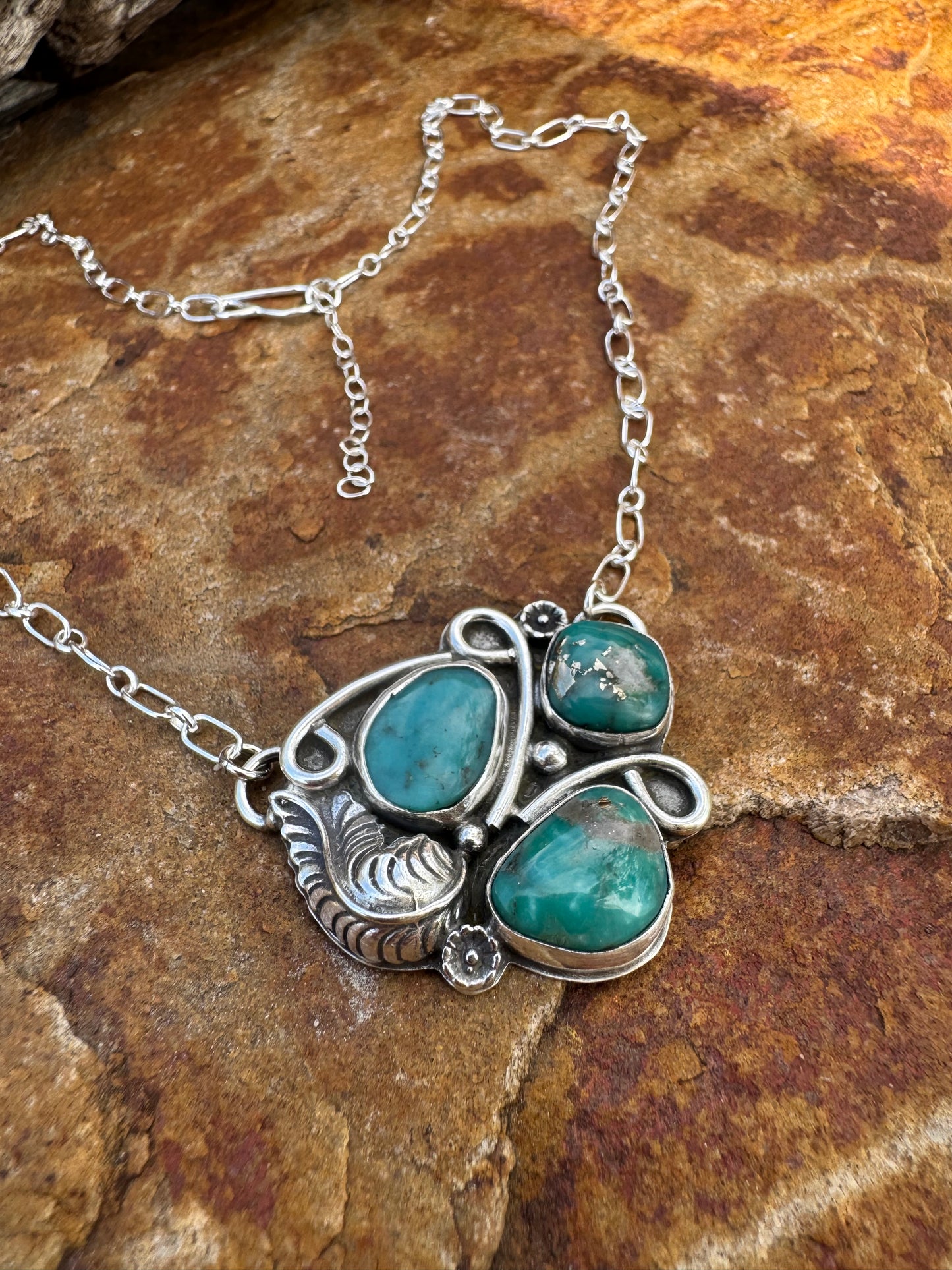 Campitos turquoise feather station necklace