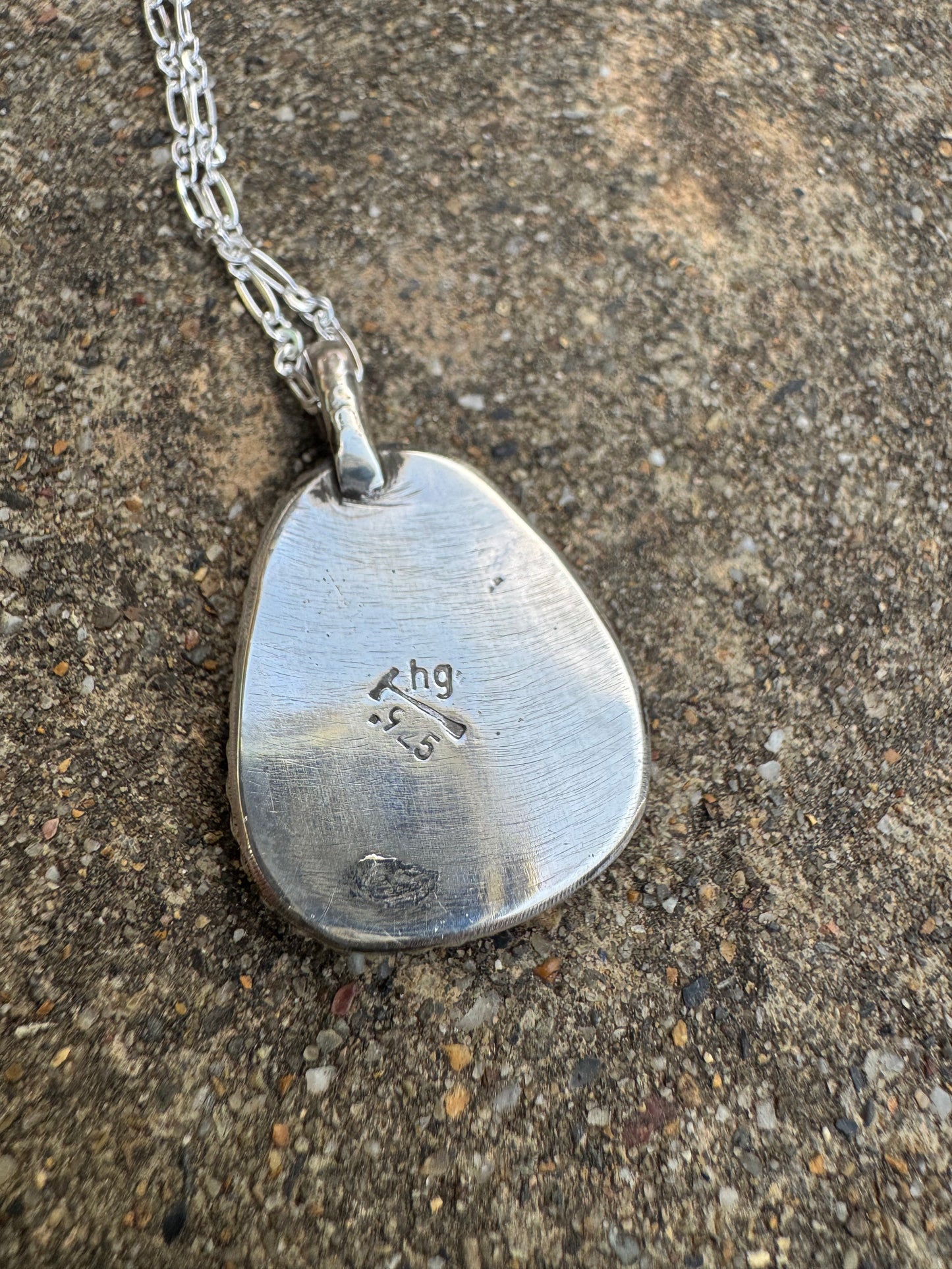Tyrone turquoise chunky twist wire pendant