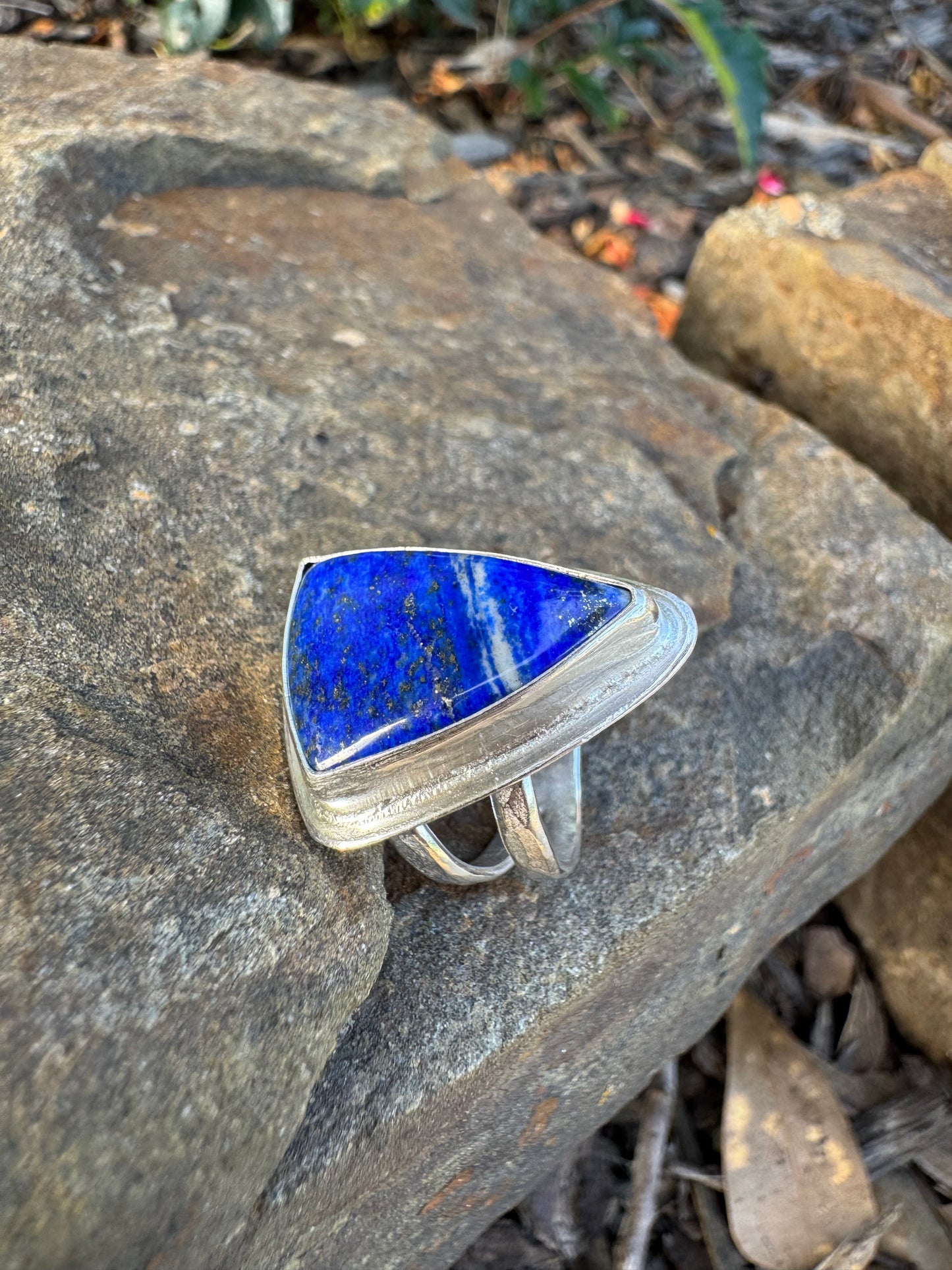 Lapis Triangle ring size 6