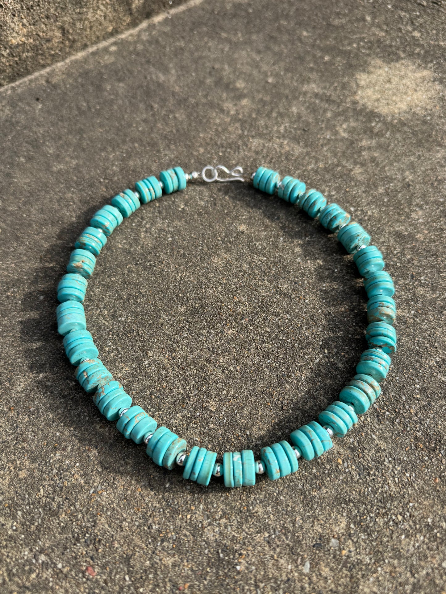 Sterling silver and Turquoise Magnesite beaded Necklace