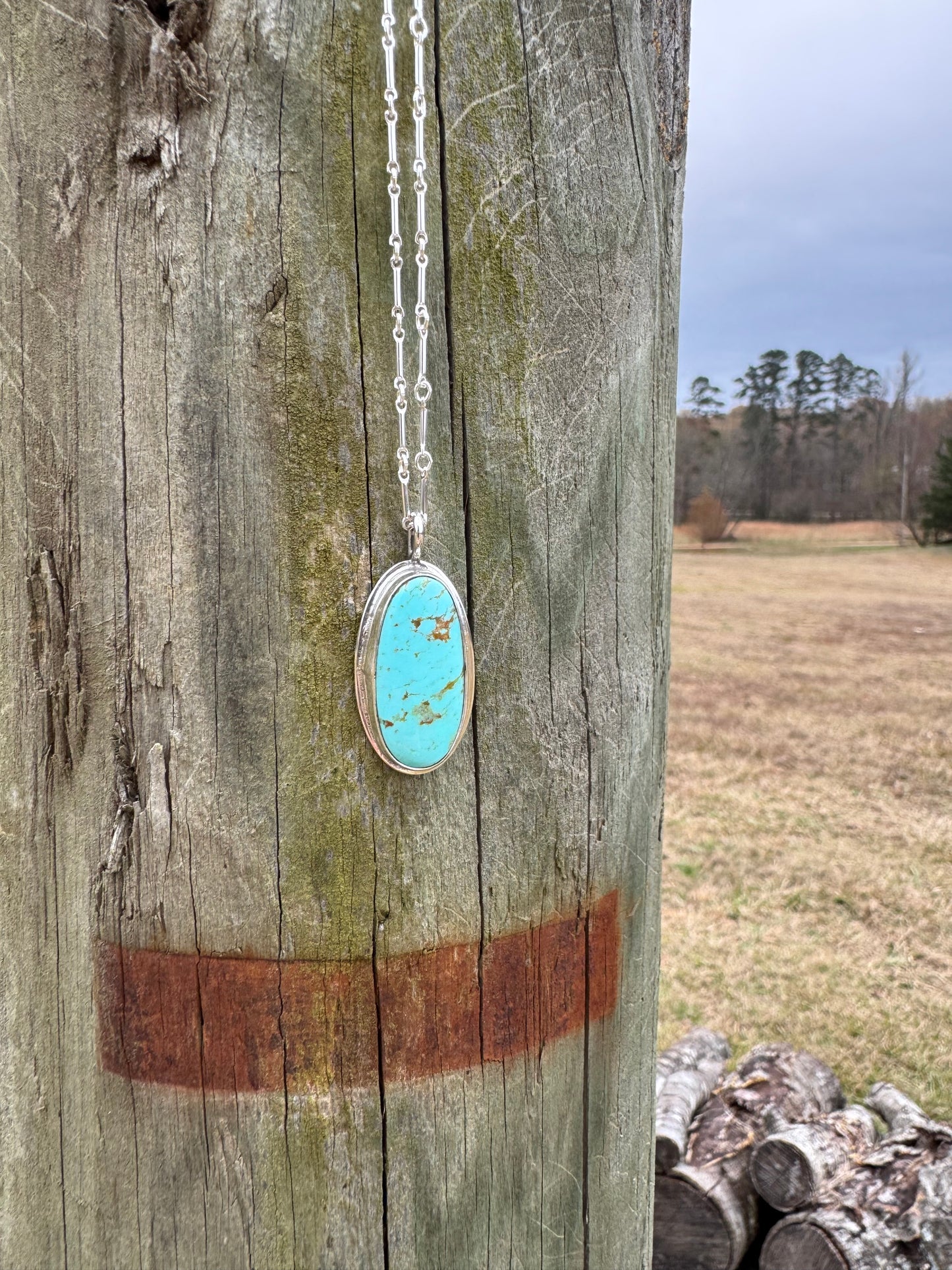 Light blue Tyrone turquoise pendant