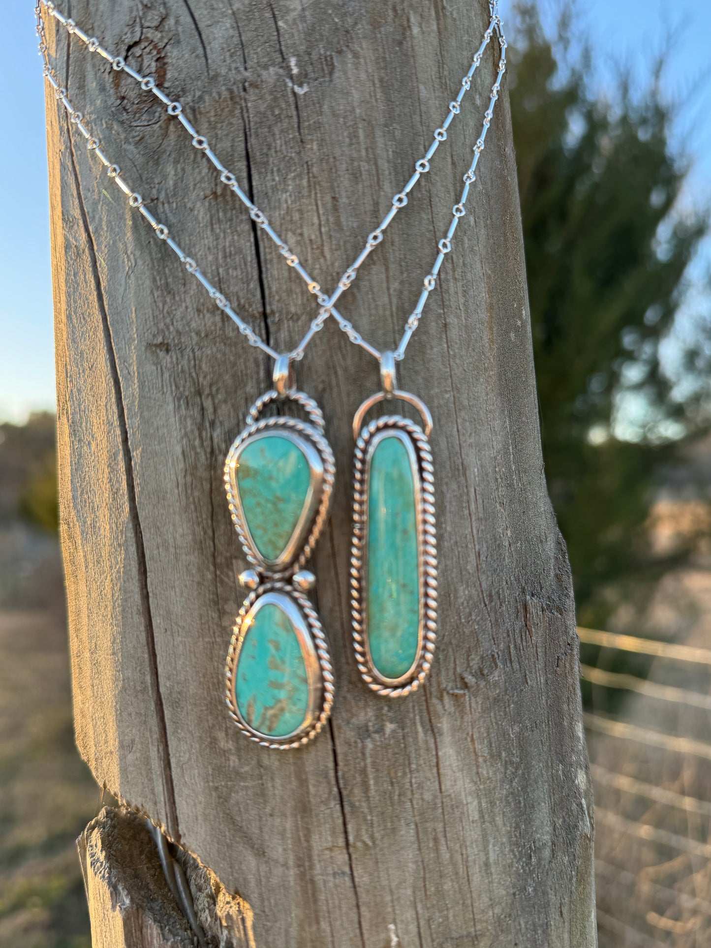 Long Oval Tyrone Turquoise Necklace