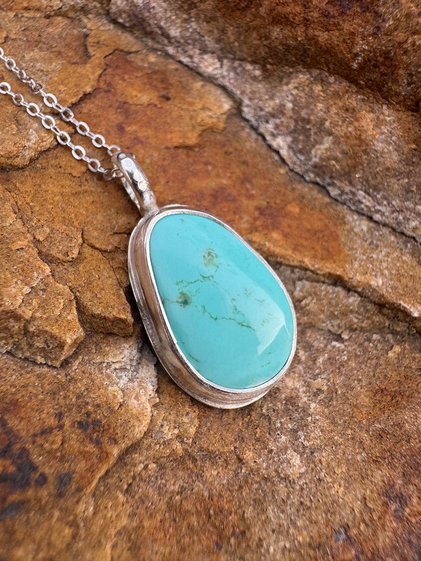 Oval Tyrone turquoise Dainty pendant