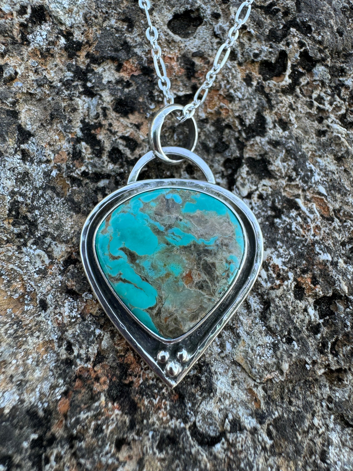 Large pear shaped turquoise pendant