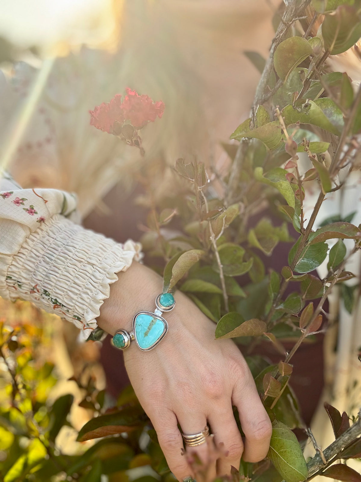Turquoise Trio Sterling silver Cuff